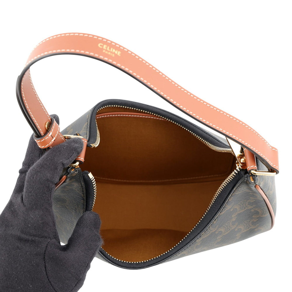 Celine Gold Pvc Leather Shoulder Bag (Pre-Owned)