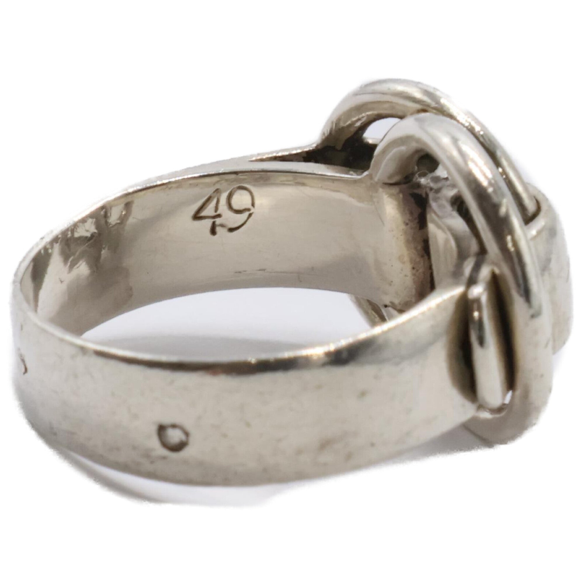 Hermes Silver Silver 925 Band Ring (Pre-Owned)