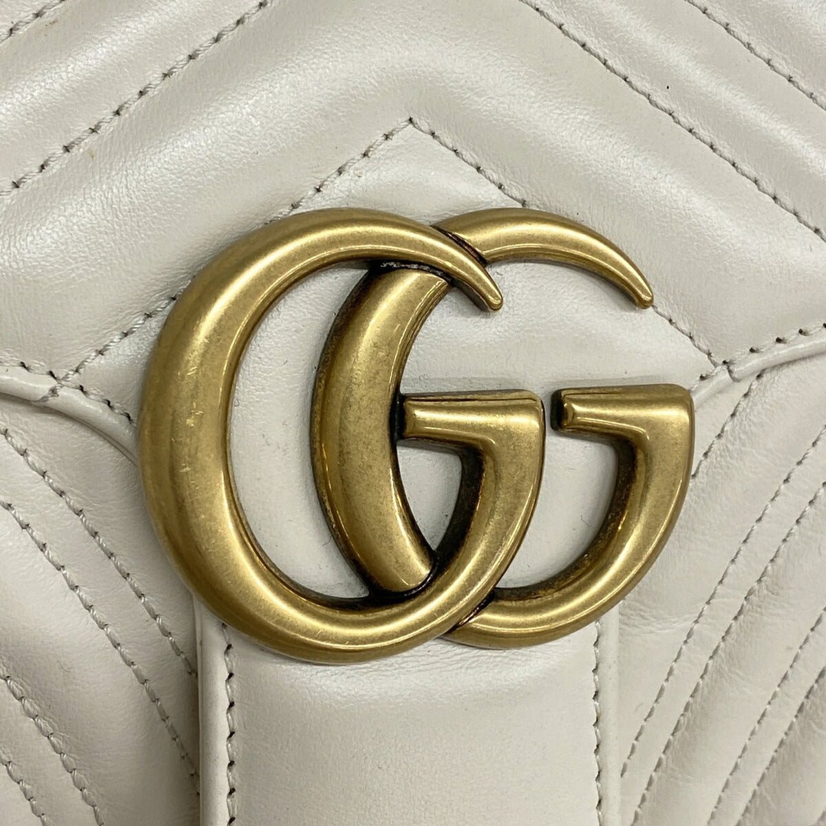 Gucci Ivory Leather Shoulder Bag (Pre-Owned)