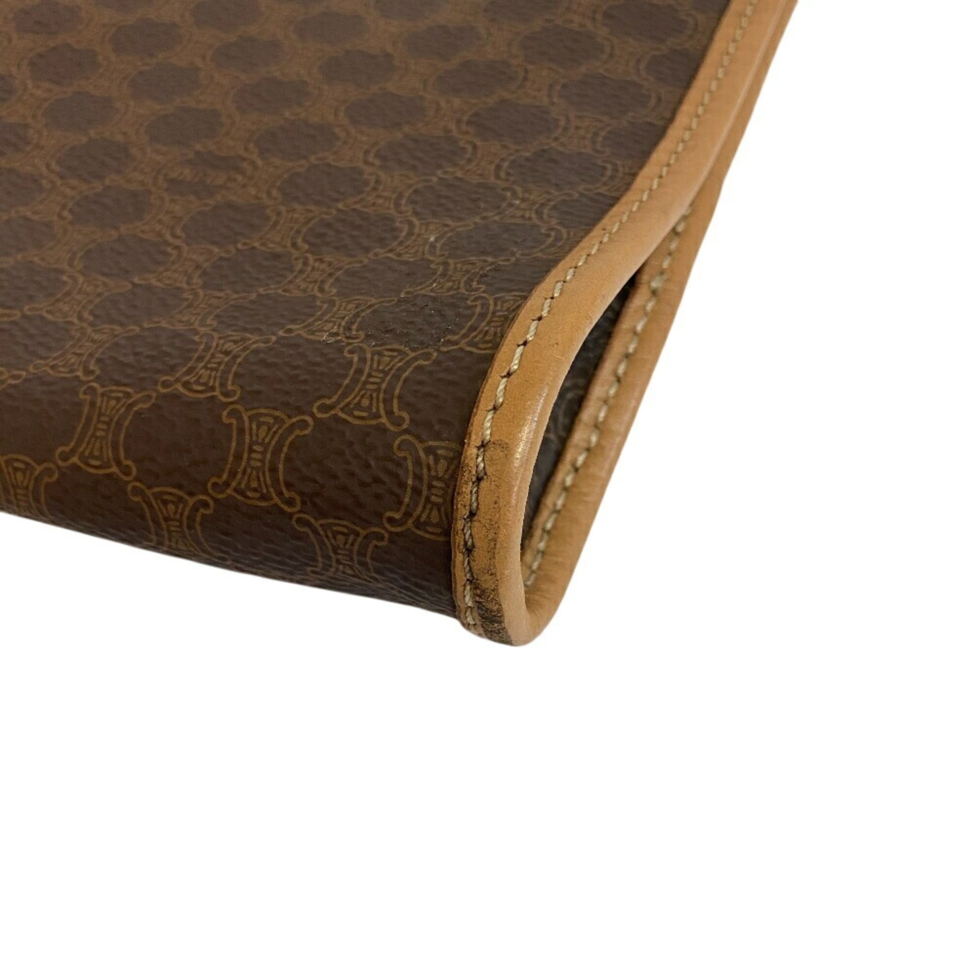 Celine Macadam Beige Leather Clutch Bag (Pre-Owned)