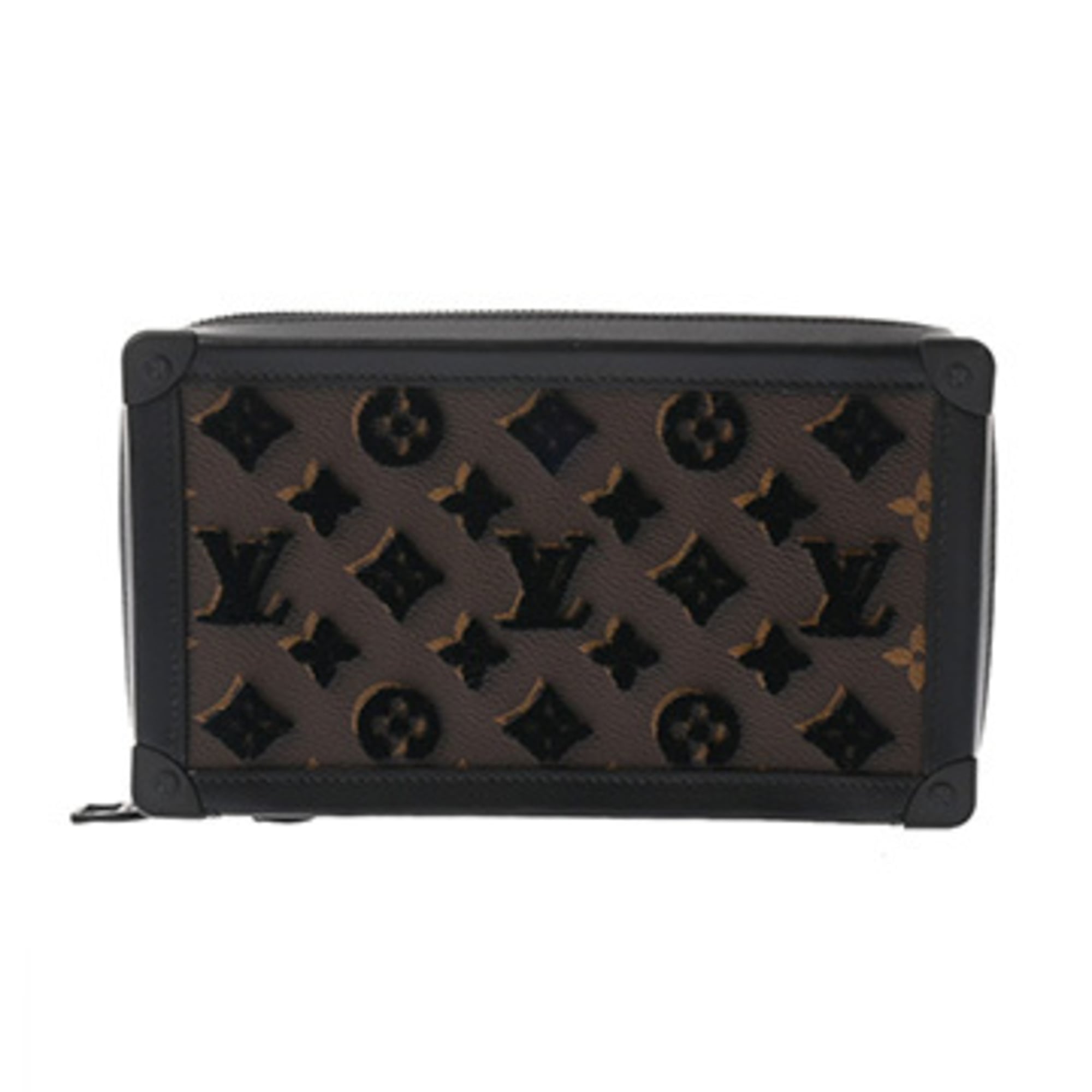 Louis Vuitton Black Brown Monogram Clutch Bag (Pre-Owned)
