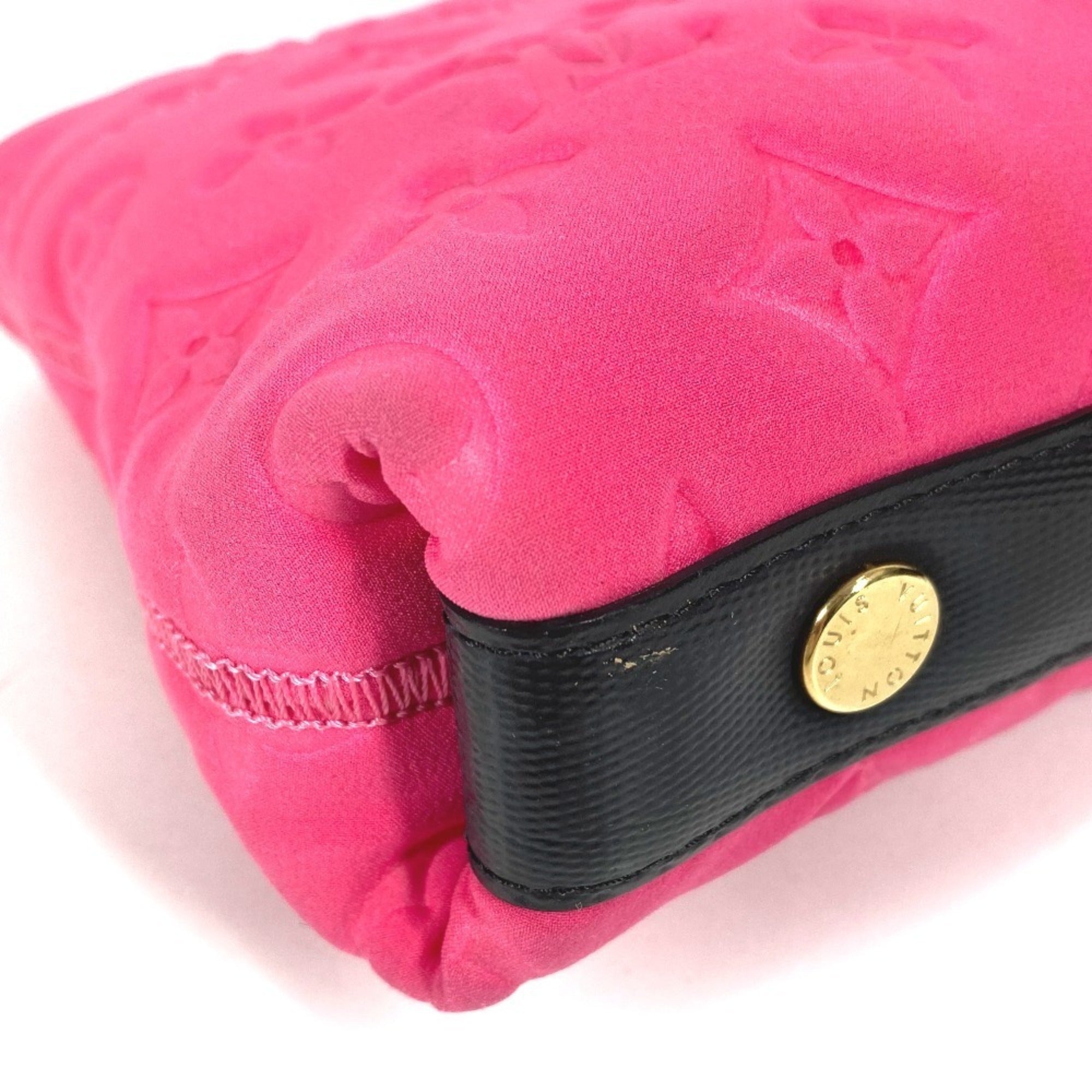 Louis Vuitton Black Galle Monogram Pink Monogram Clutch Bag Pouch (Pre-Owned)