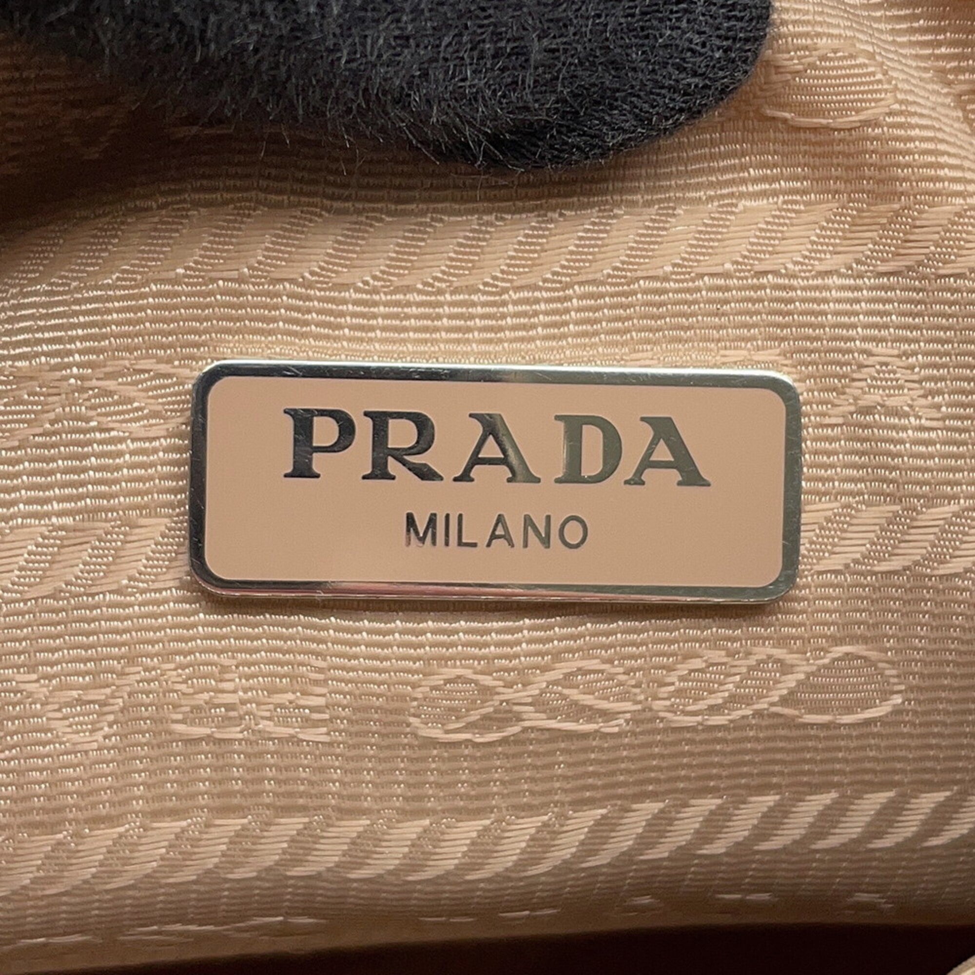 Prada Beige Nylon Handbag Shoulder Bag (Pre-Owned)