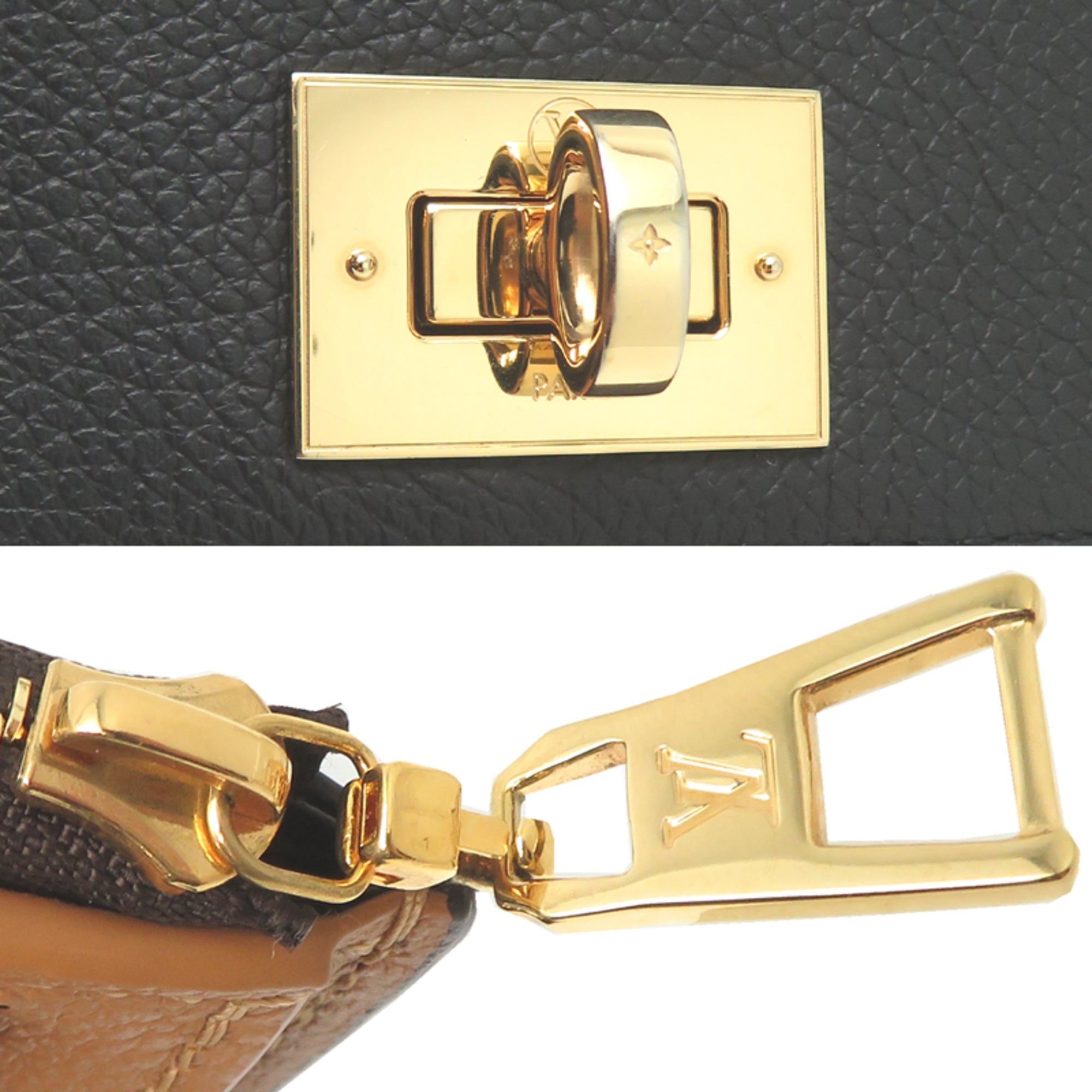 Louis Vuitton Black Brown Monogram Wallet (Tri-Fold) (Pre-Owned)