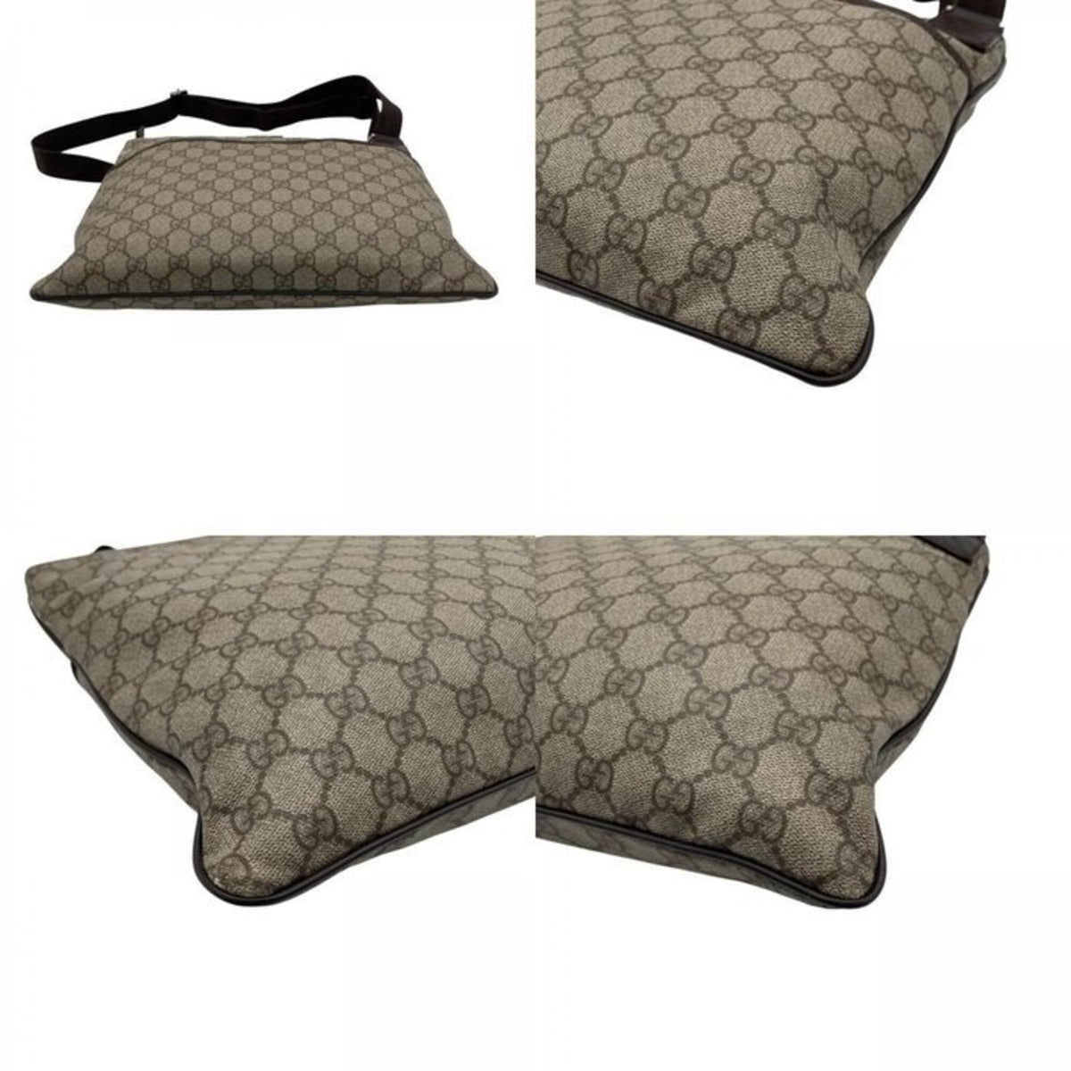 Gucci Beige Brown Gg Supreme Messenger Bag Shoulder Bag (Pre-Owned)