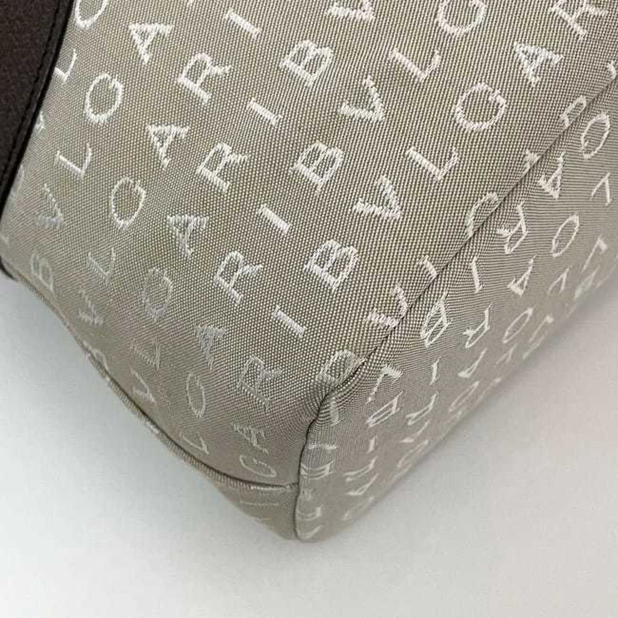 Bvlgari Beige Brown Canvas Leather Tote Bag (Pre-Owned)