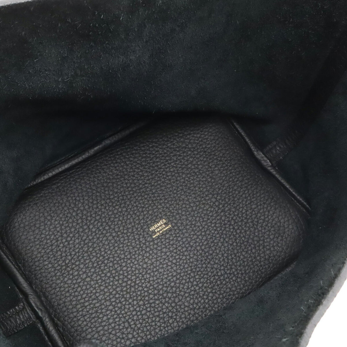 Hermes Black Taurillon Clemence Leather Handbag Tote Bag (Pre-Owned)