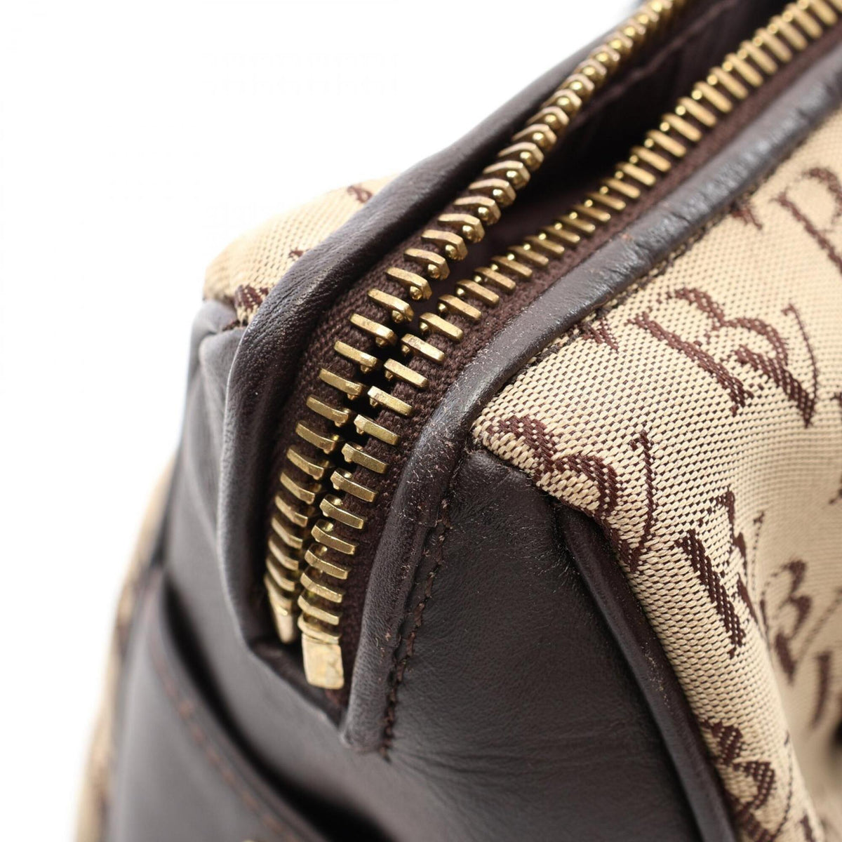 Bottega Veneta Beige Brown Canvas Leather Handbag (Pre-Owned)