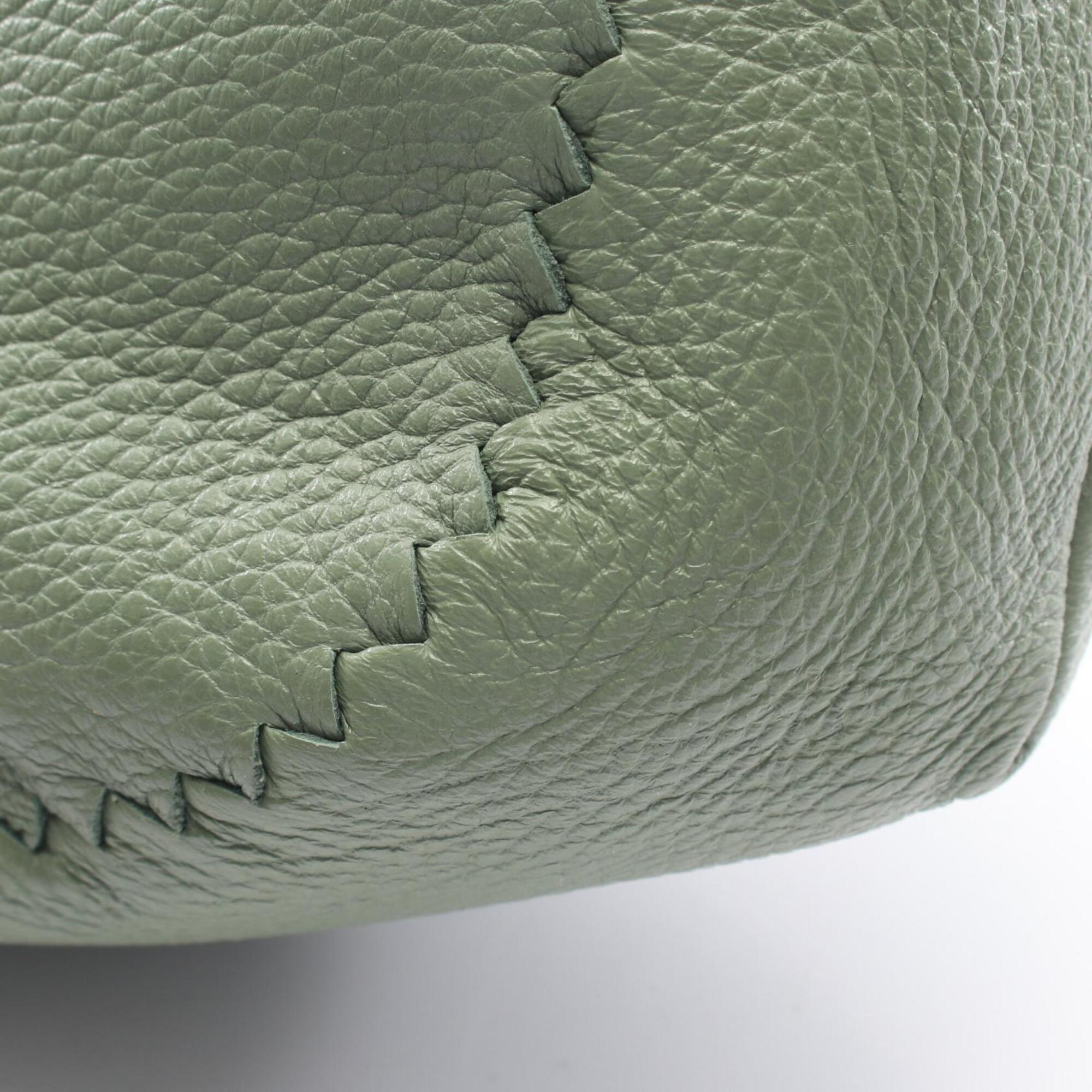Bottega Veneta Green Leather Handbag Shoulder Bag (Pre-Owned)