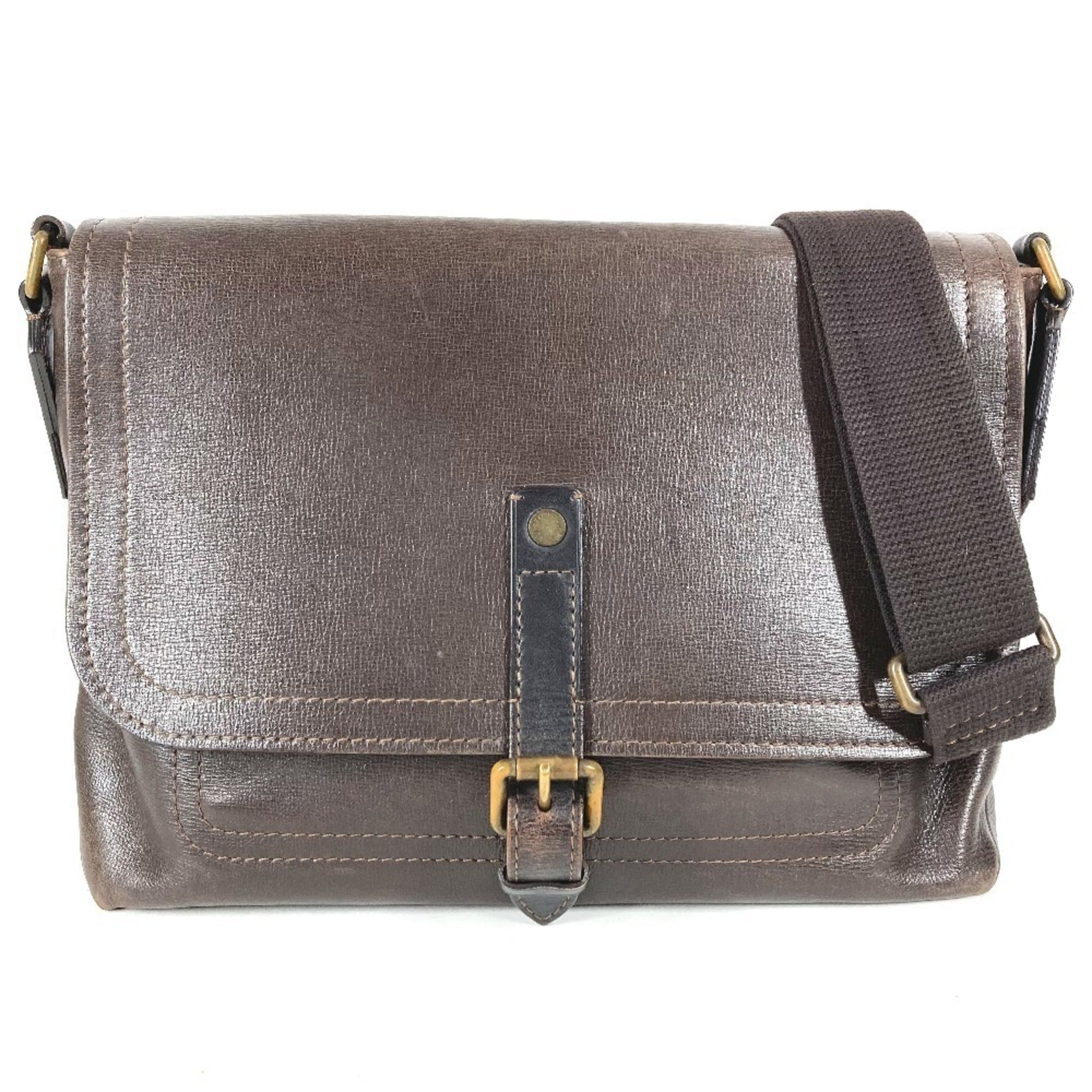 Louis Vuitton Brown Coffee Utah Leather Leather Messenger Bag Shoulder Bag (Pre-Owned)