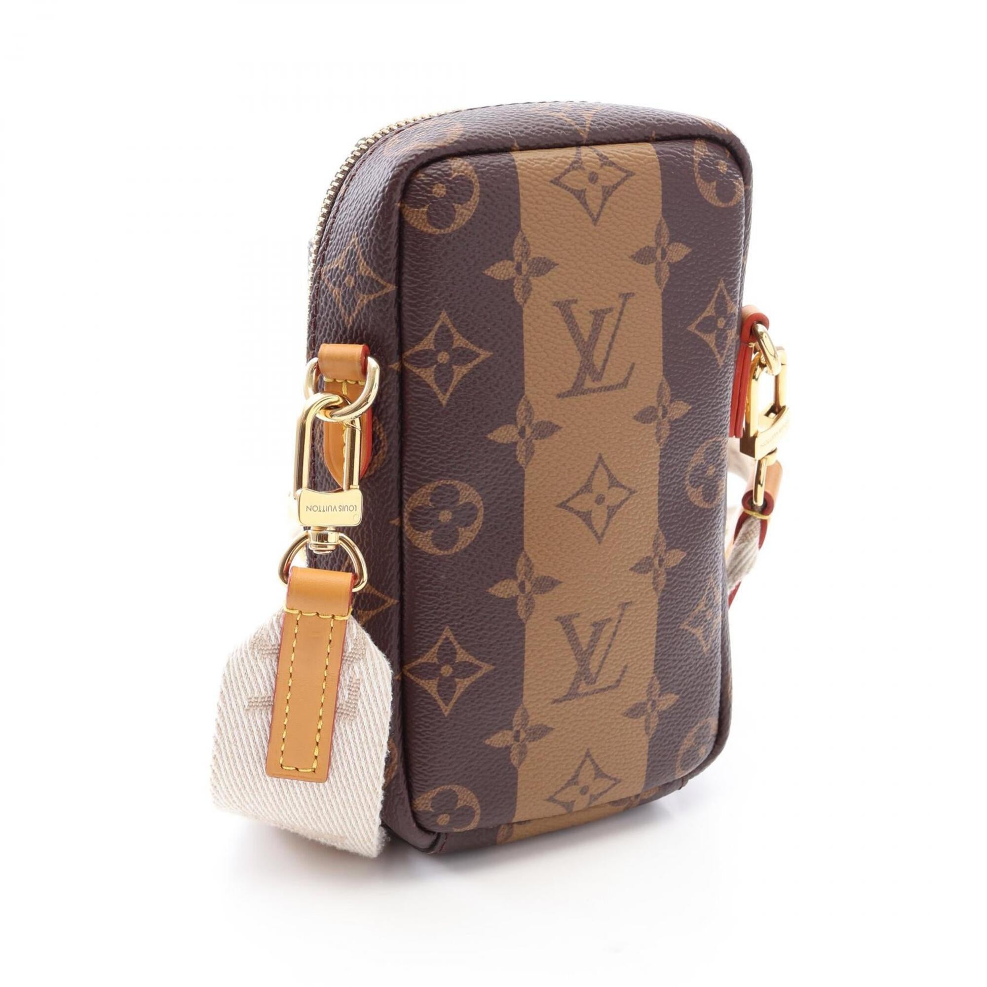 Louis Vuitton Brown Pvc Coated Canvas Leather Handbag Pouch Shoulder Bag (Pre-Owned)