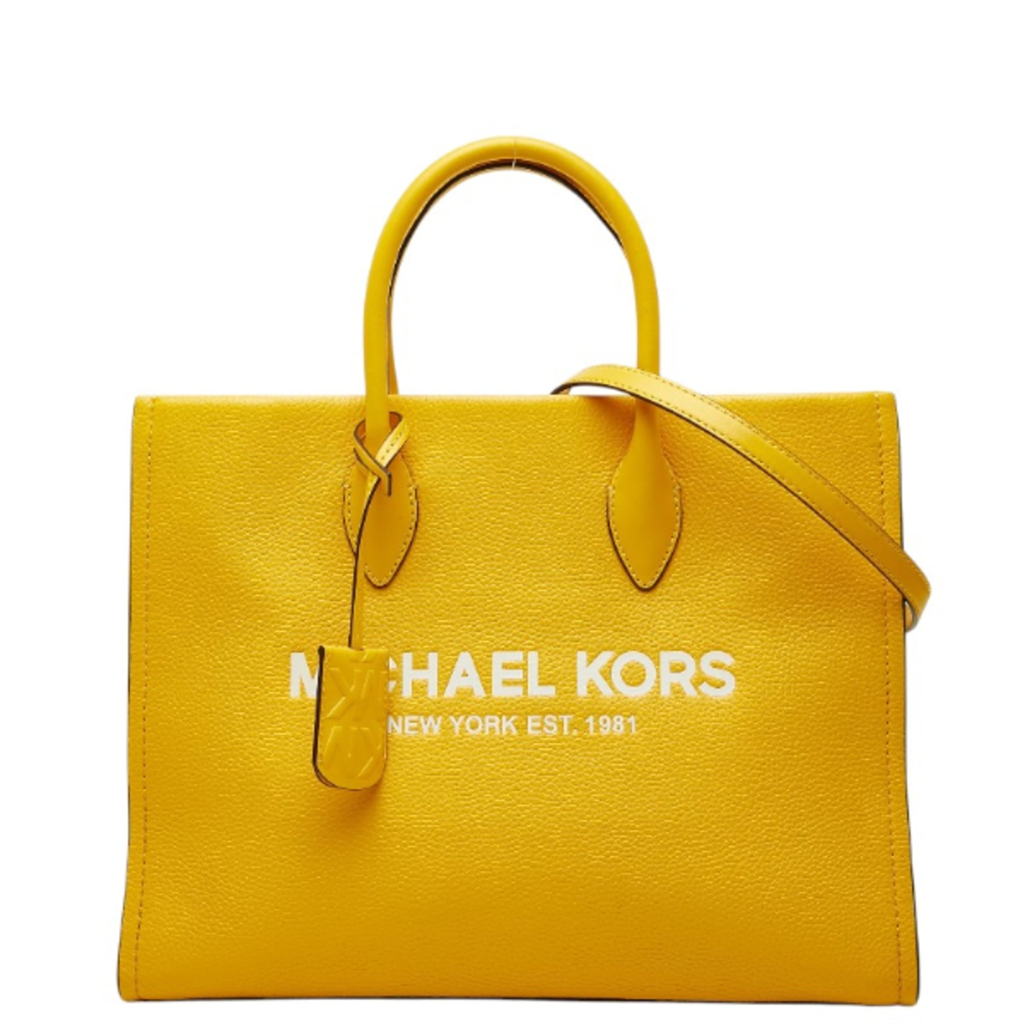 Michael Kors Yellow Leather Handbag Shoulder Bag Tote Bag (Pre-Owned)