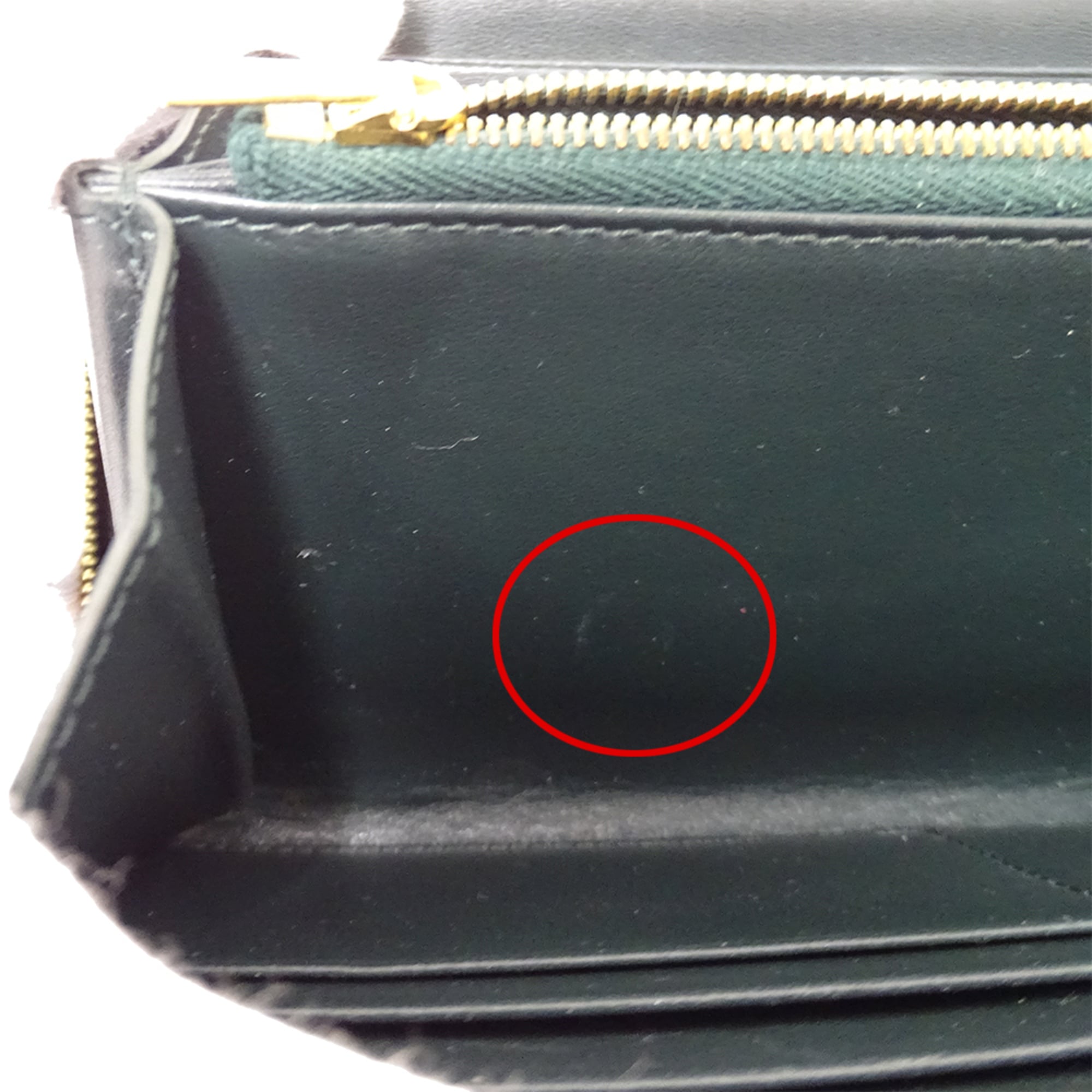 Celine Green Moss Green Leather Long Wallet (Bi-Fold) (Pre-Owned)