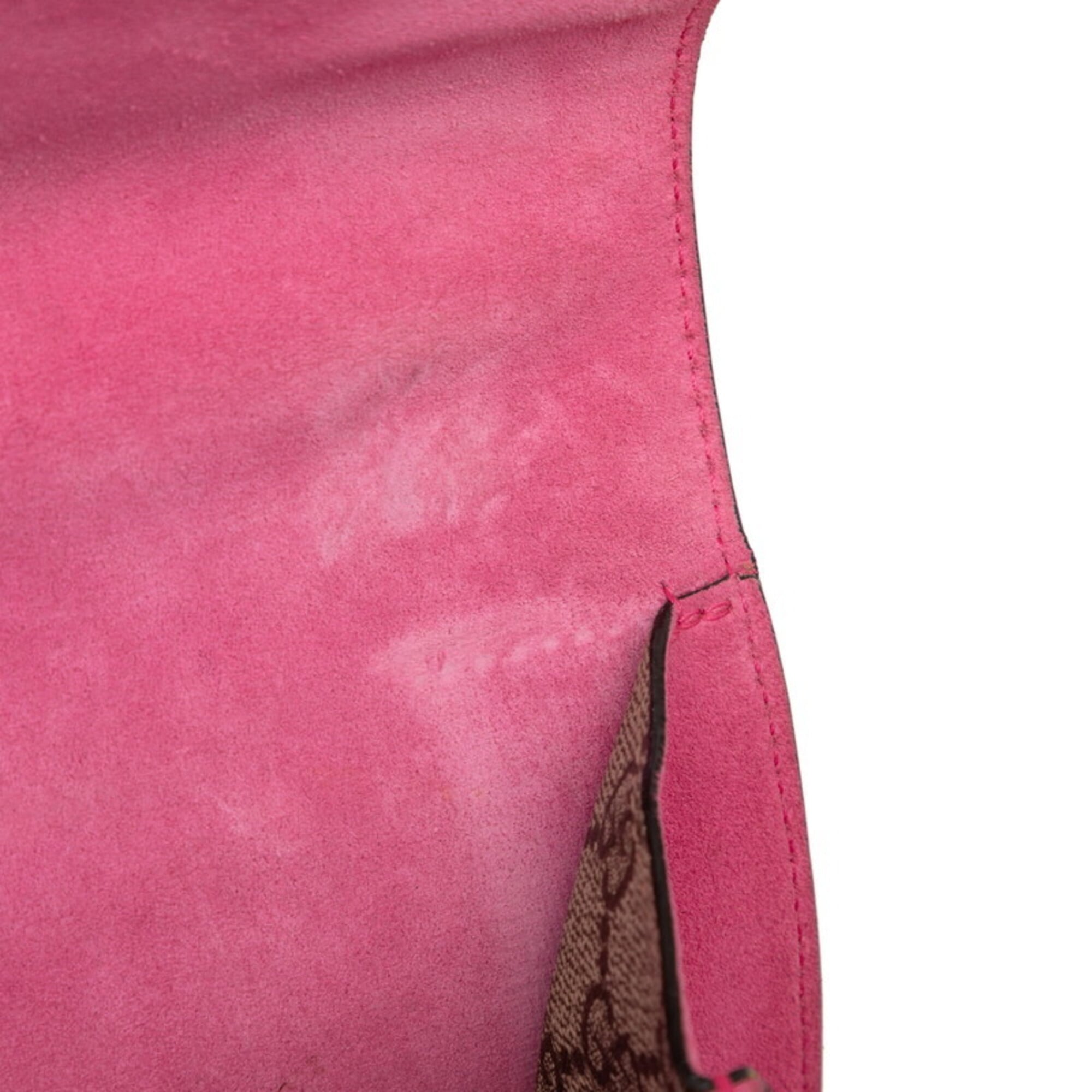 Gucci Beige Pink Pvc Suede Shoulder Bag (Pre-Owned)