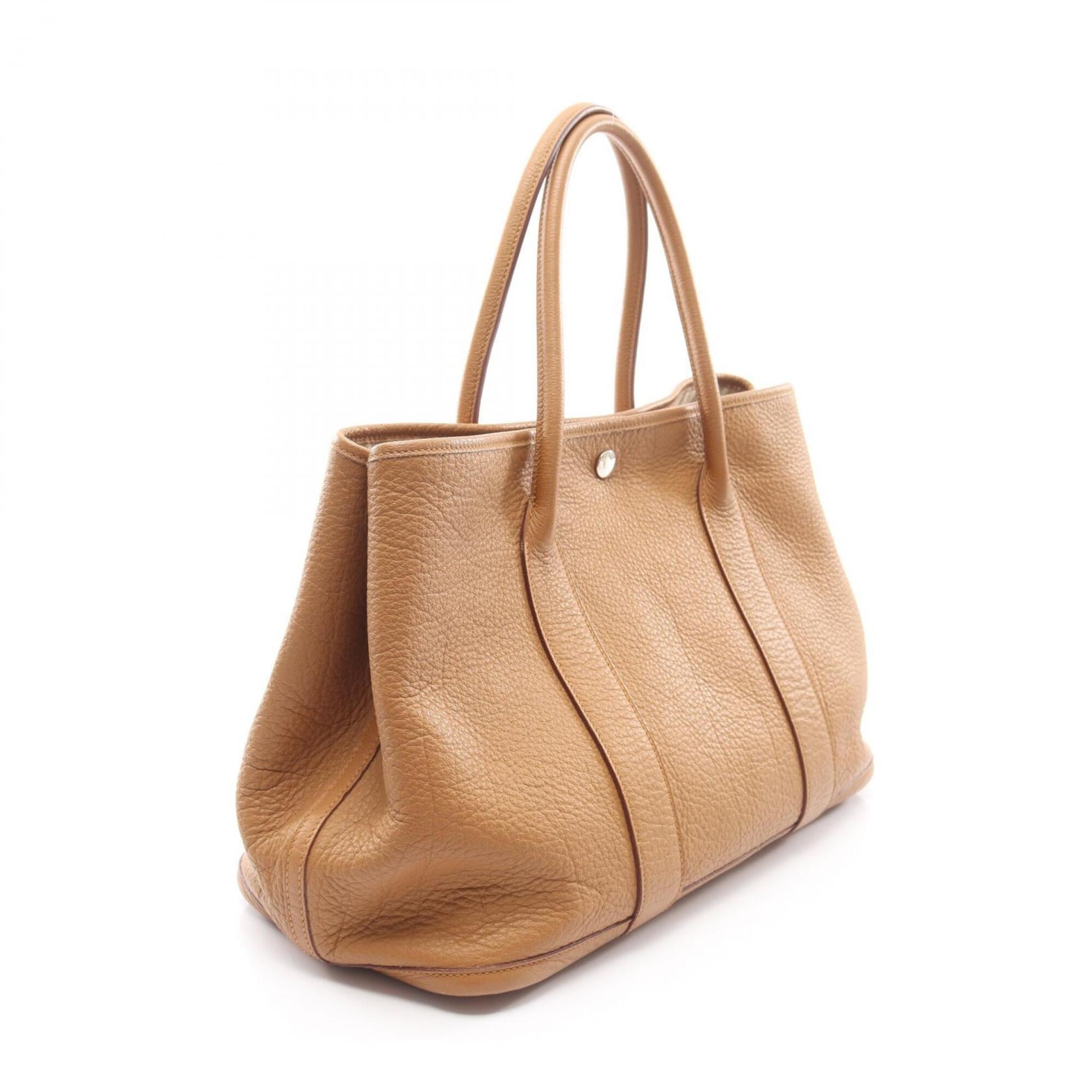 Hermes Brown Fjord Leather Handbag Tote Bag (Pre-Owned)