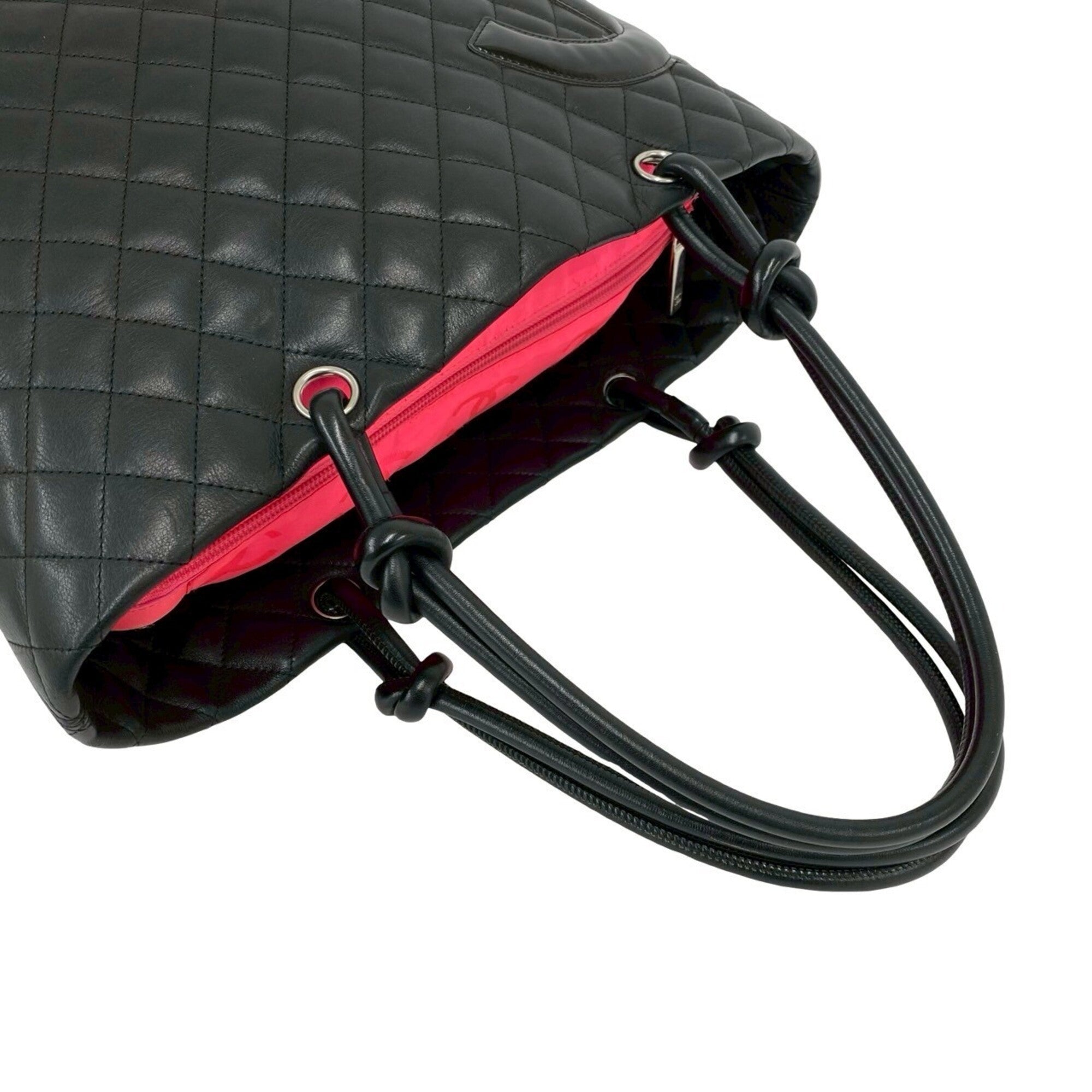 Chanel Black Leather Handbag Tote Bag (Pre-Owned)