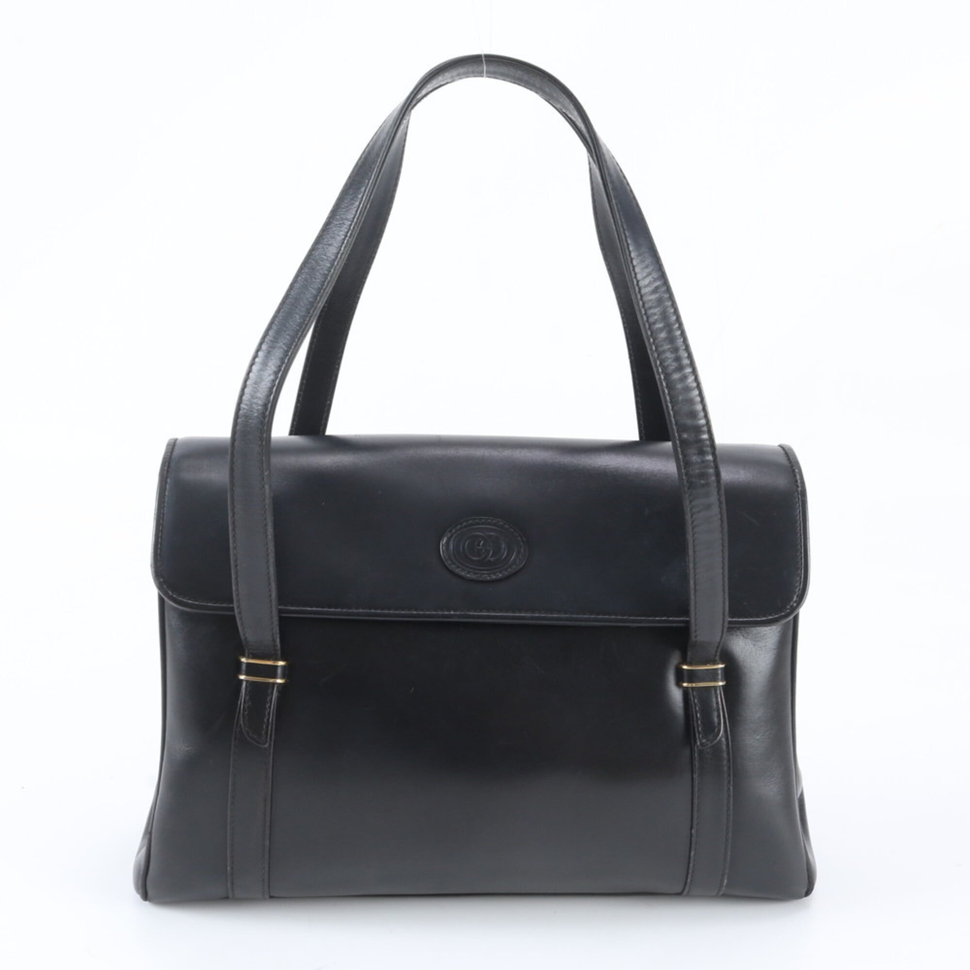 Gucci Black Leather Handbag Tote Bag (Pre-Owned)