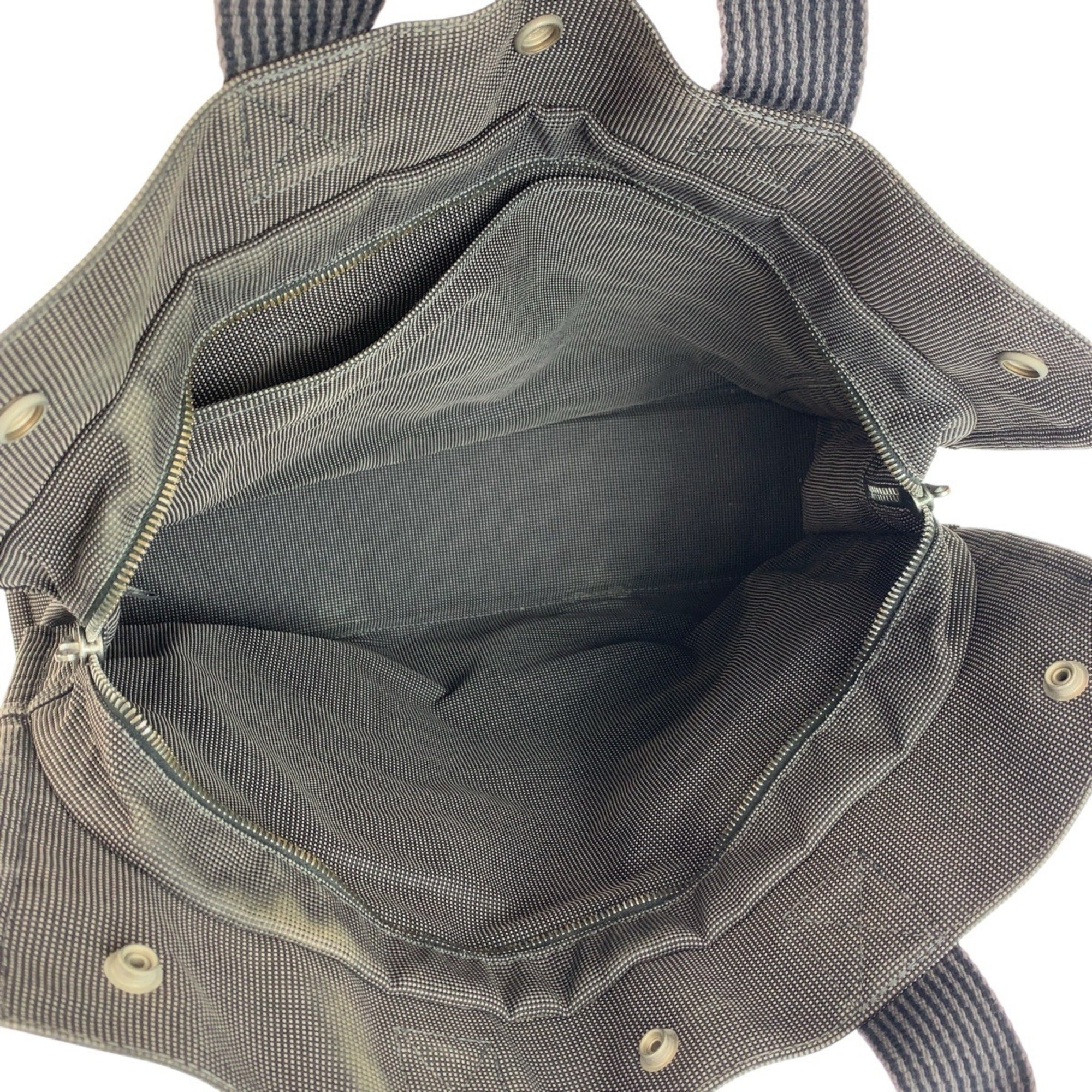 Hermes Gray Polyamide Handbag Tote Bag (Pre-Owned)