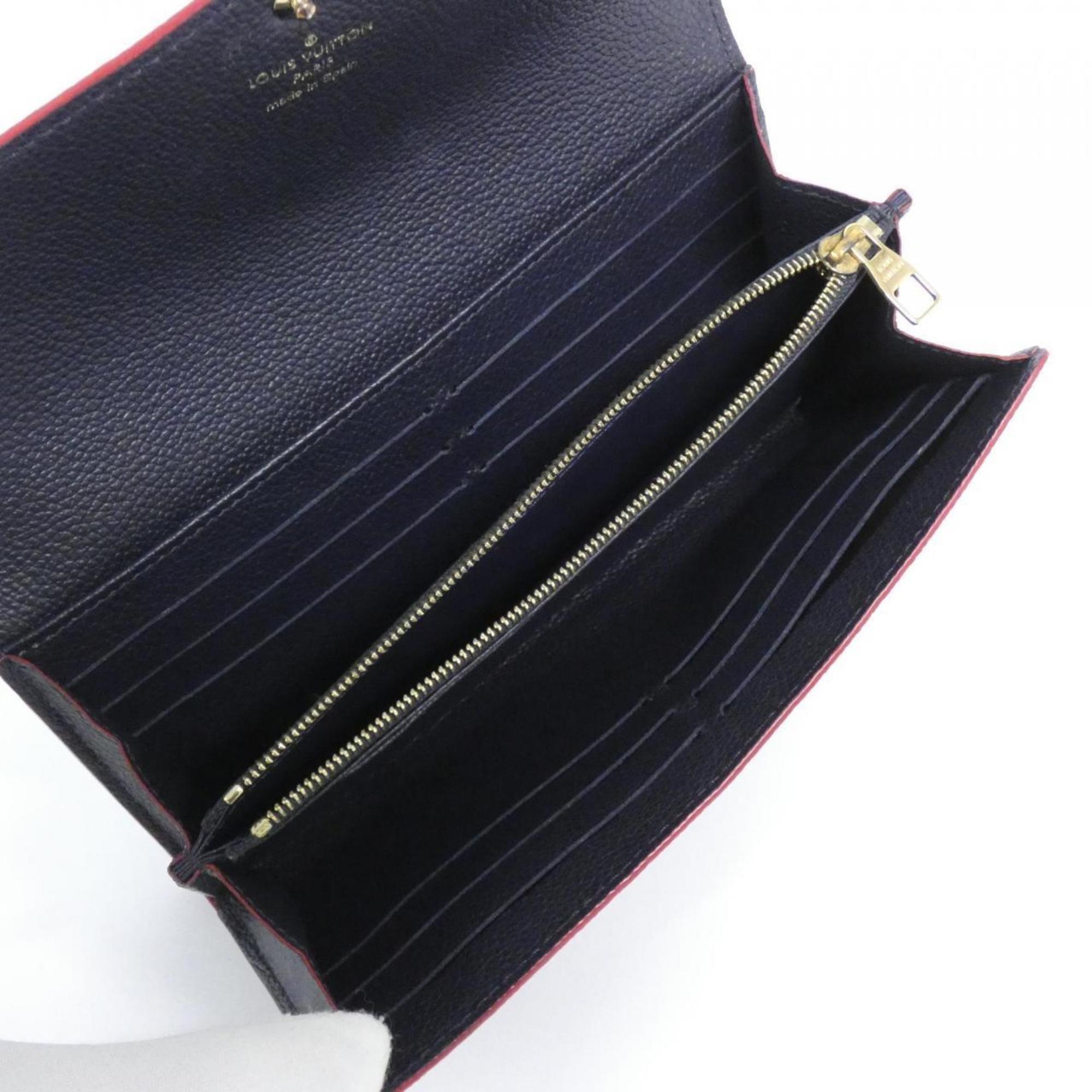Louis Vuitton Marine Rouge Leather Long Wallet (Bi-Fold) (Pre-Owned)