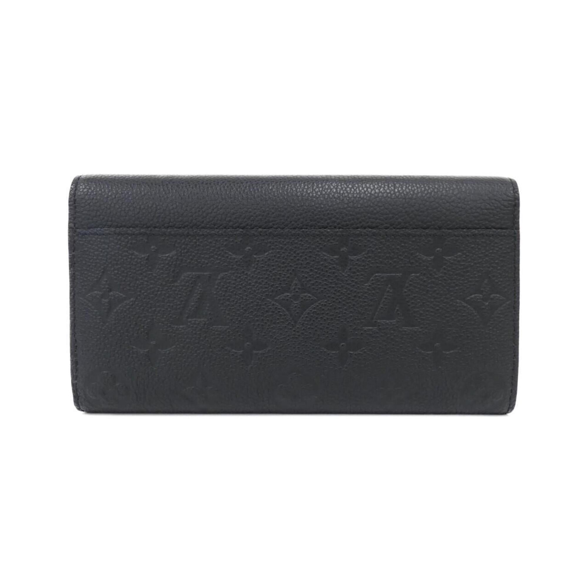 Louis Vuitton Black Leather Long Wallet (Bi-Fold) (Pre-Owned)