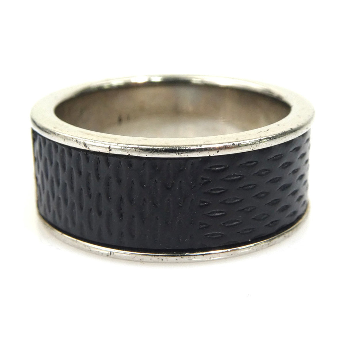 Louis Vuitton Black Damier Canvas Metal Band Ring (Pre-Owned)