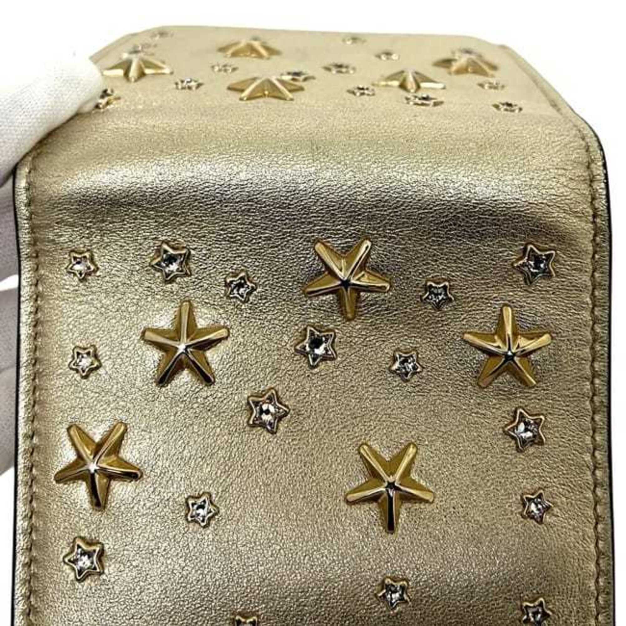 Jimmy Choo Gold Leather Wallet (Bi-Fold) (Pre-Owned)