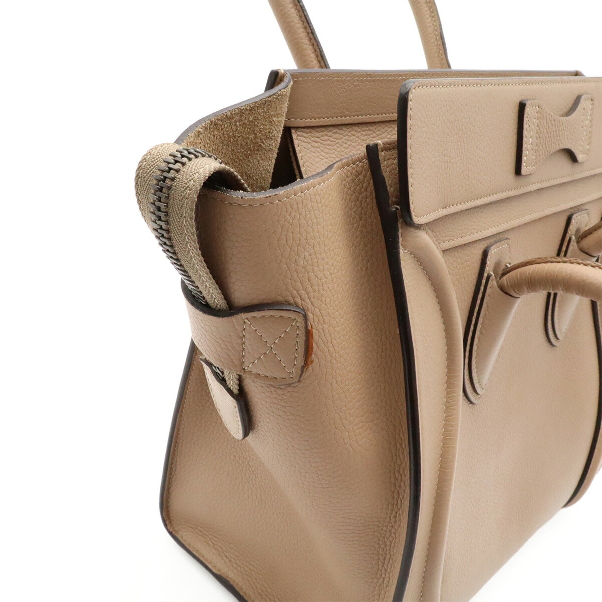 Celine Beige Leather Handbag Tote Bag (Pre-Owned)