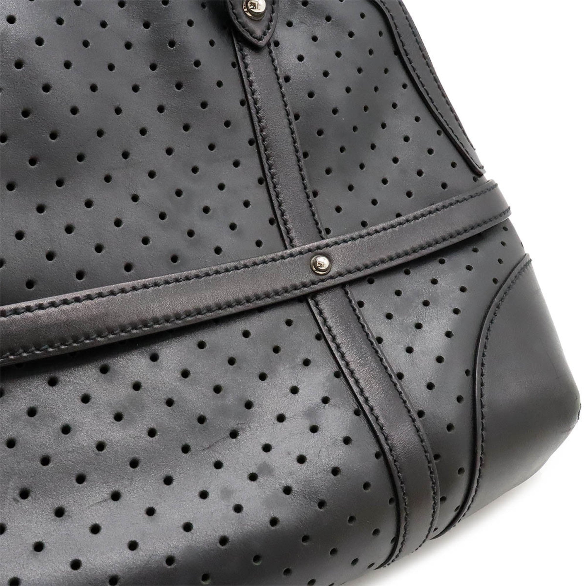 Gucci Black Leather Handbag Shoulder Bag (Pre-Owned)