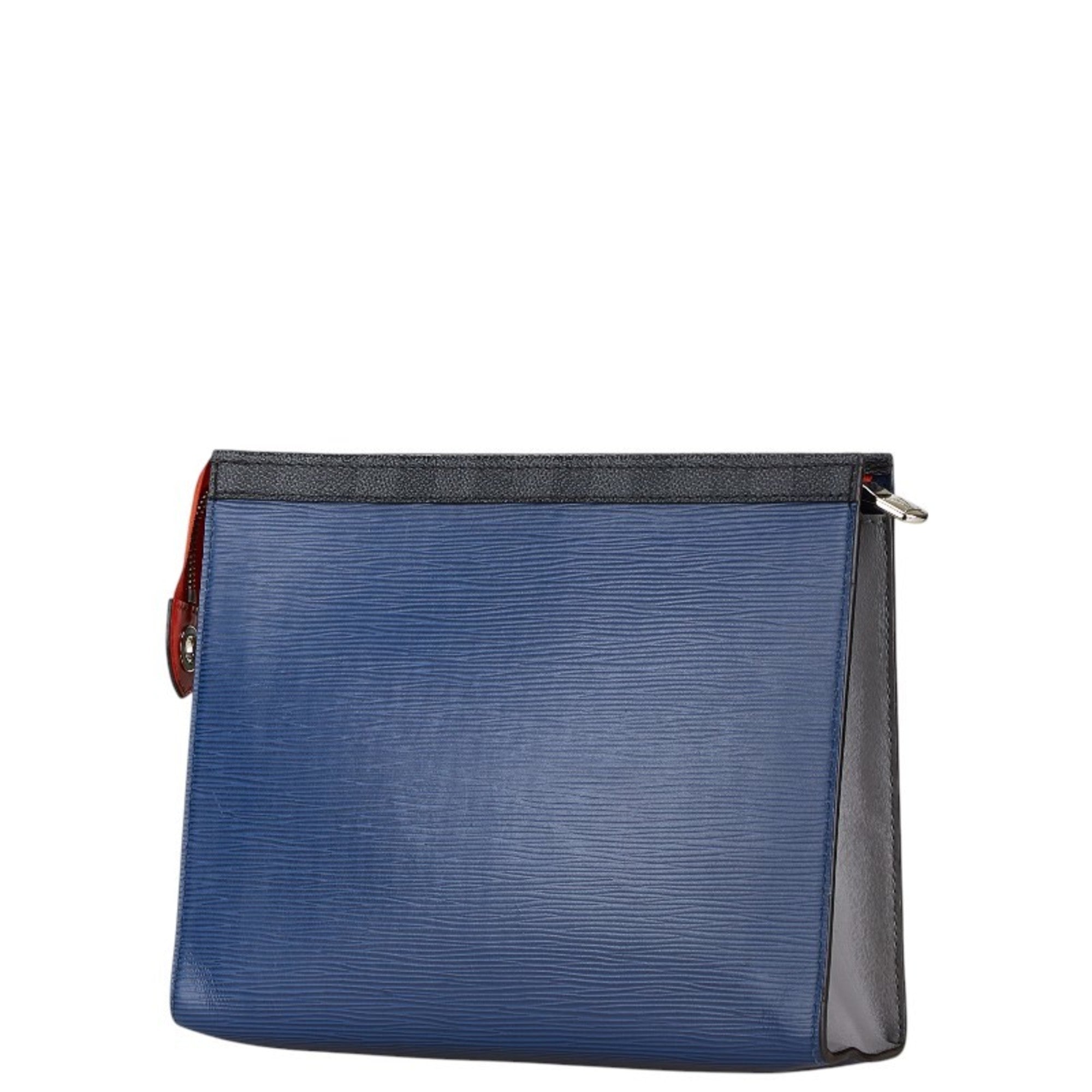 Louis Vuitton Black Navy Leather Pvc Clutch Bag (Pre-Owned)