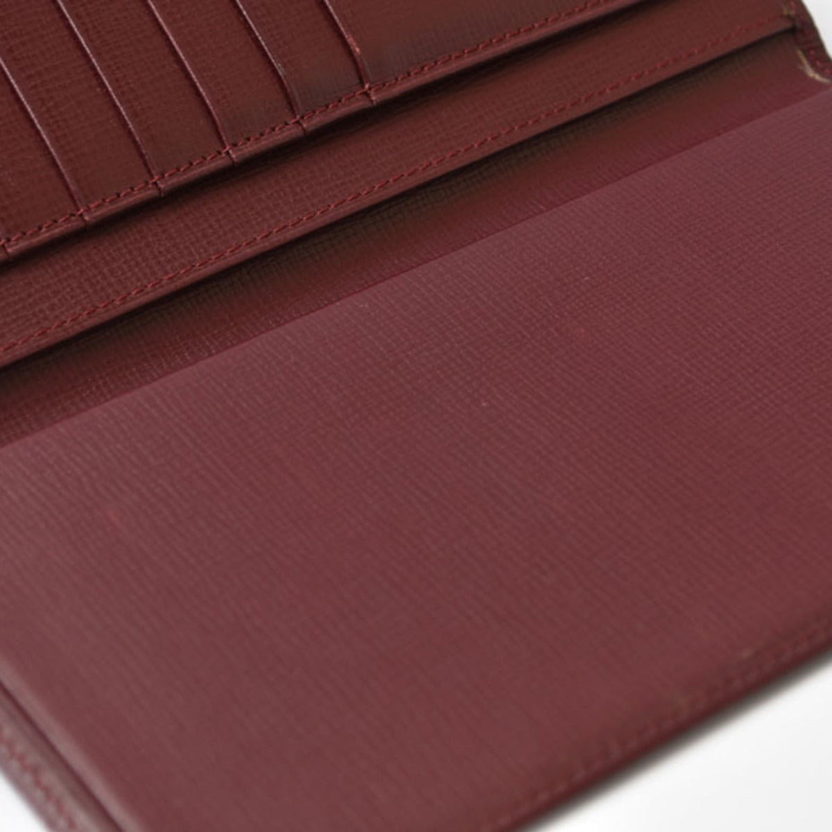 Cartier Bordeaux Leather Long Wallet (Bi-Fold) (Pre-Owned)