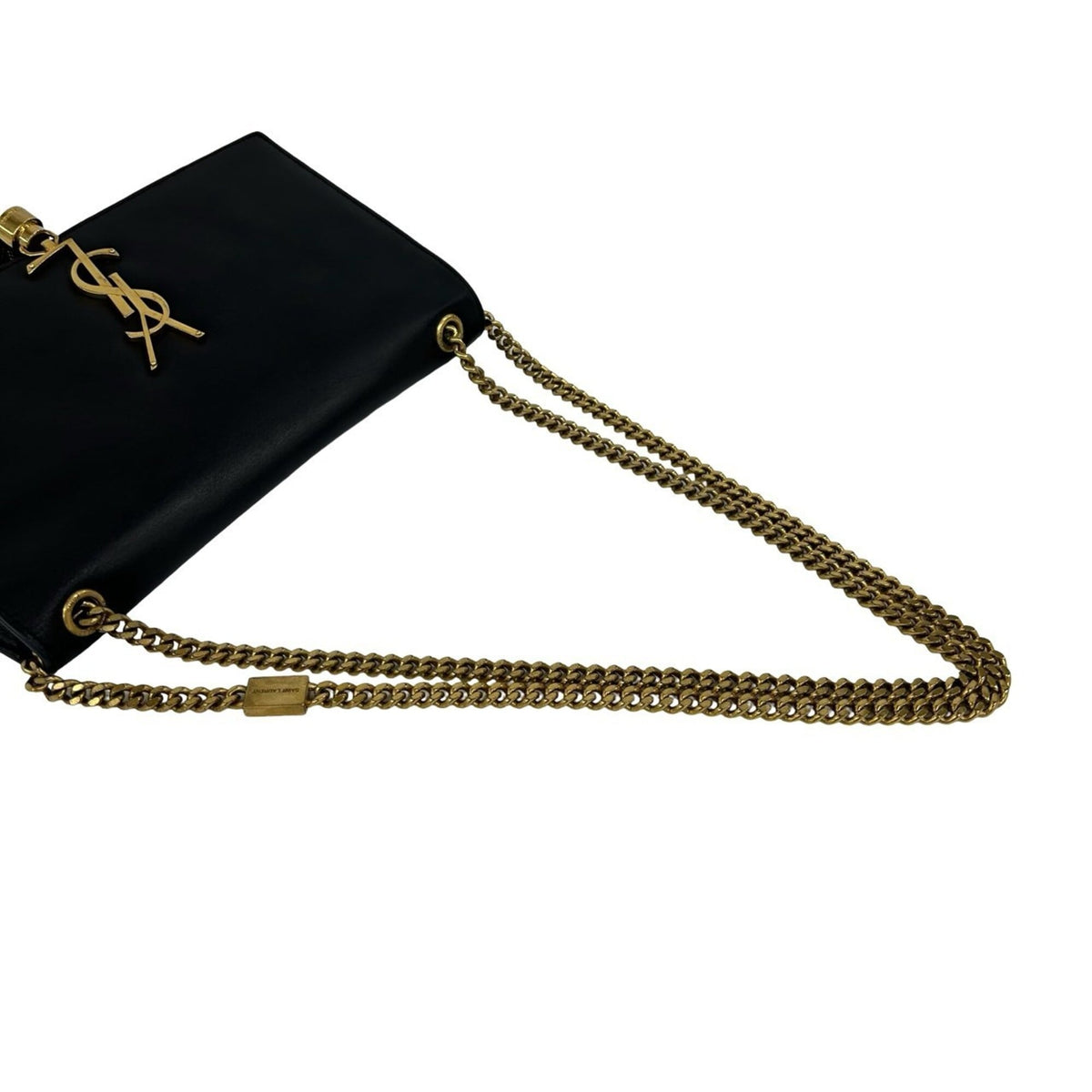 Yves Saint Laurent Black Leather Pochette Shoulder Bag (Pre-Owned)