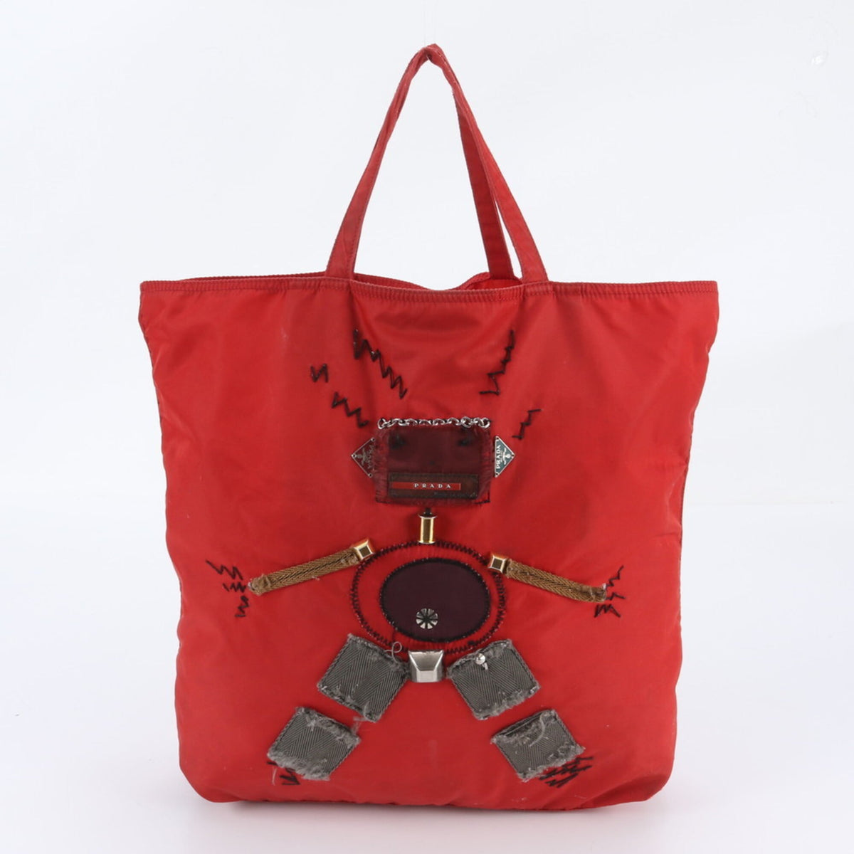 Prada Red Color Handbag Shoulder Bag Tote Bag (Pre-Owned)