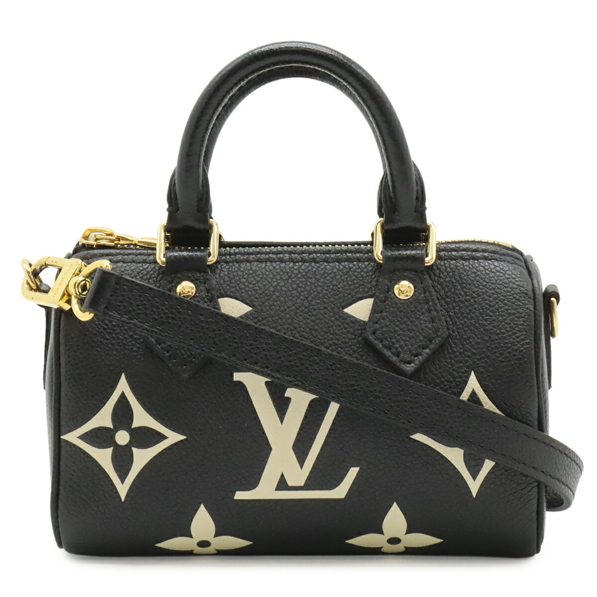 Louis Vuitton Beige Bicolor Black Monogram Monogram Empreinte Handbag Shoulder Bag (Pre-Owned)
