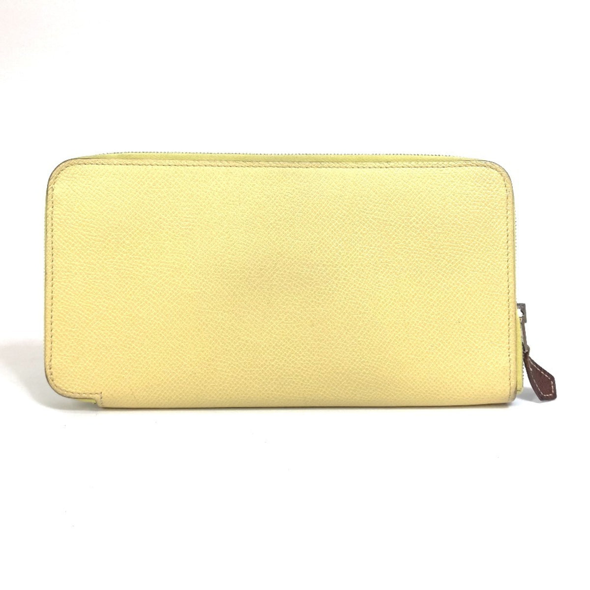 Hermes Silk'in Green Yellow Leather Long Wallet (Bi-Fold) (Pre-Owned)