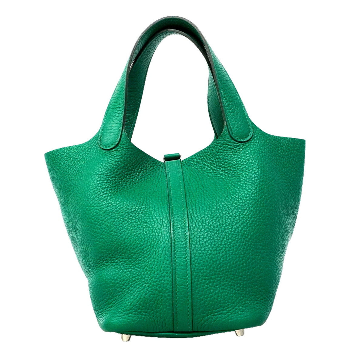 Hermes Green Taurillon Clemence Leather Handbag (Pre-Owned)