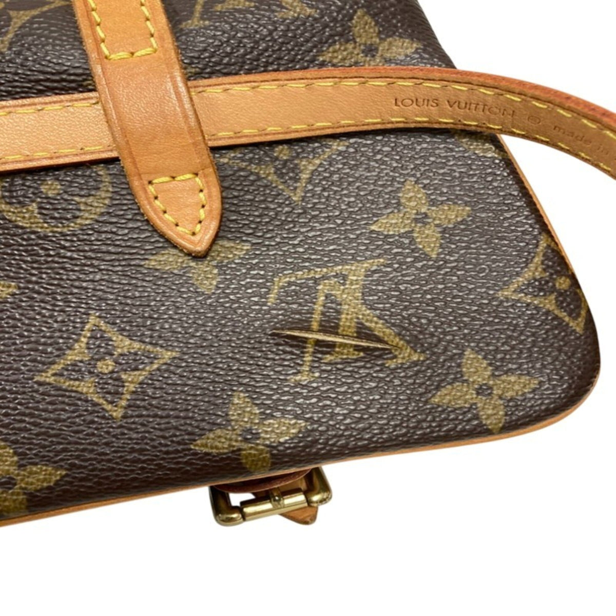 Louis Vuitton Brown Pvc Leather Pochette Sling Bag (Pre-Owned)