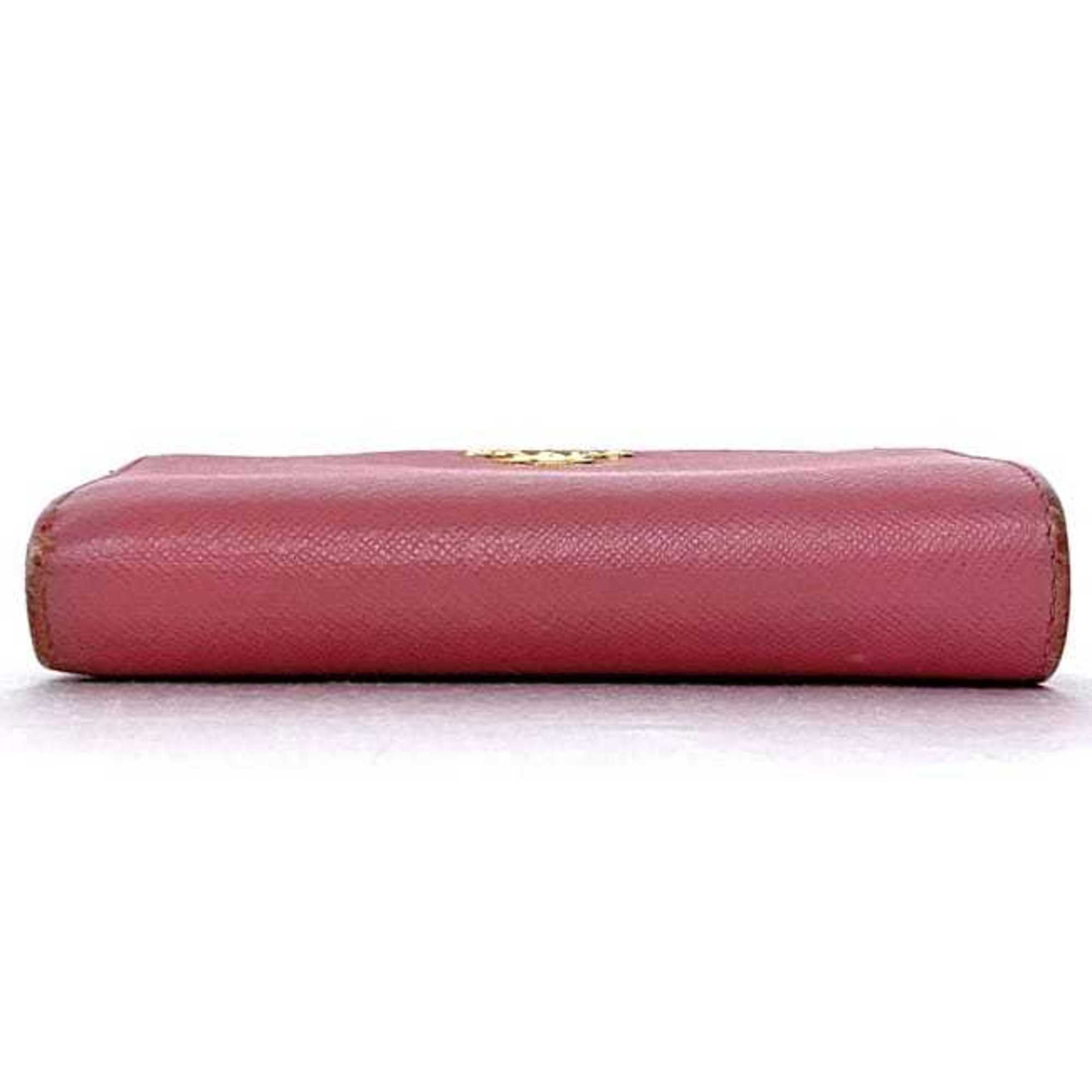 Prada Pink Saffiano Metal Wallet (Bi-Fold) (Pre-Owned)