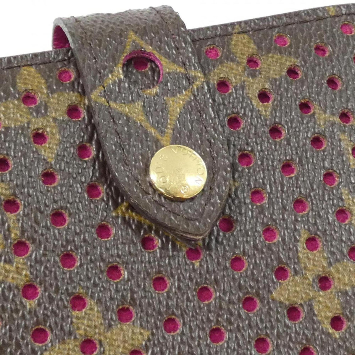 Louis Vuitton Fuchsia Marron Coated Canvas Wallet (Bi-Fold) (Pre-Owned)