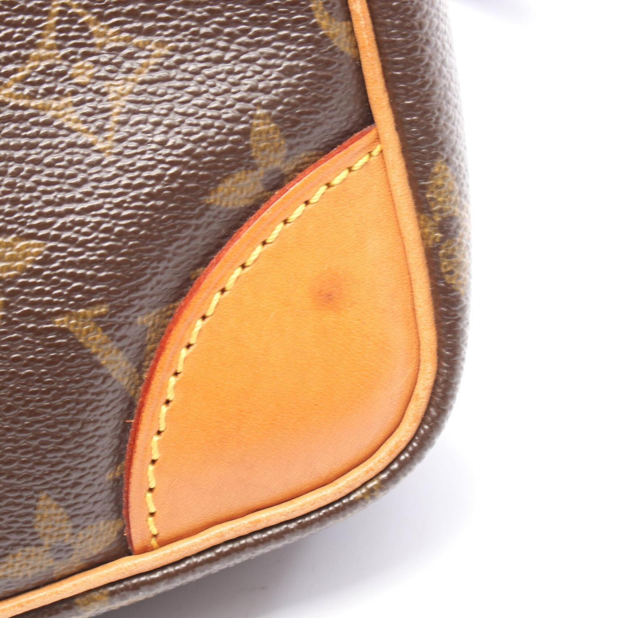 Louis Vuitton Brown Coated Canvas Leather Monogram Handbag Shoulder Bag (Pre-Owned)