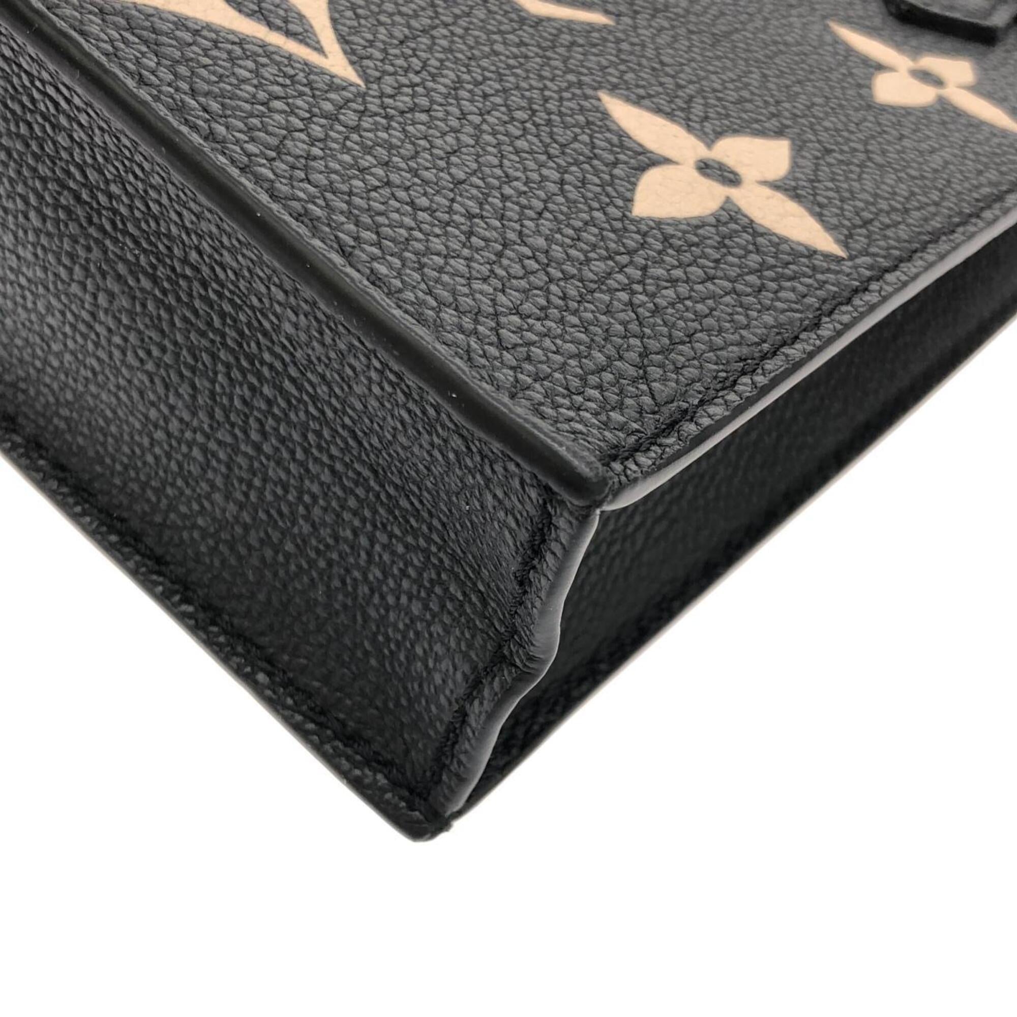 Louis Vuitton Beige Black Leather Shoulder Bag (Pre-Owned)