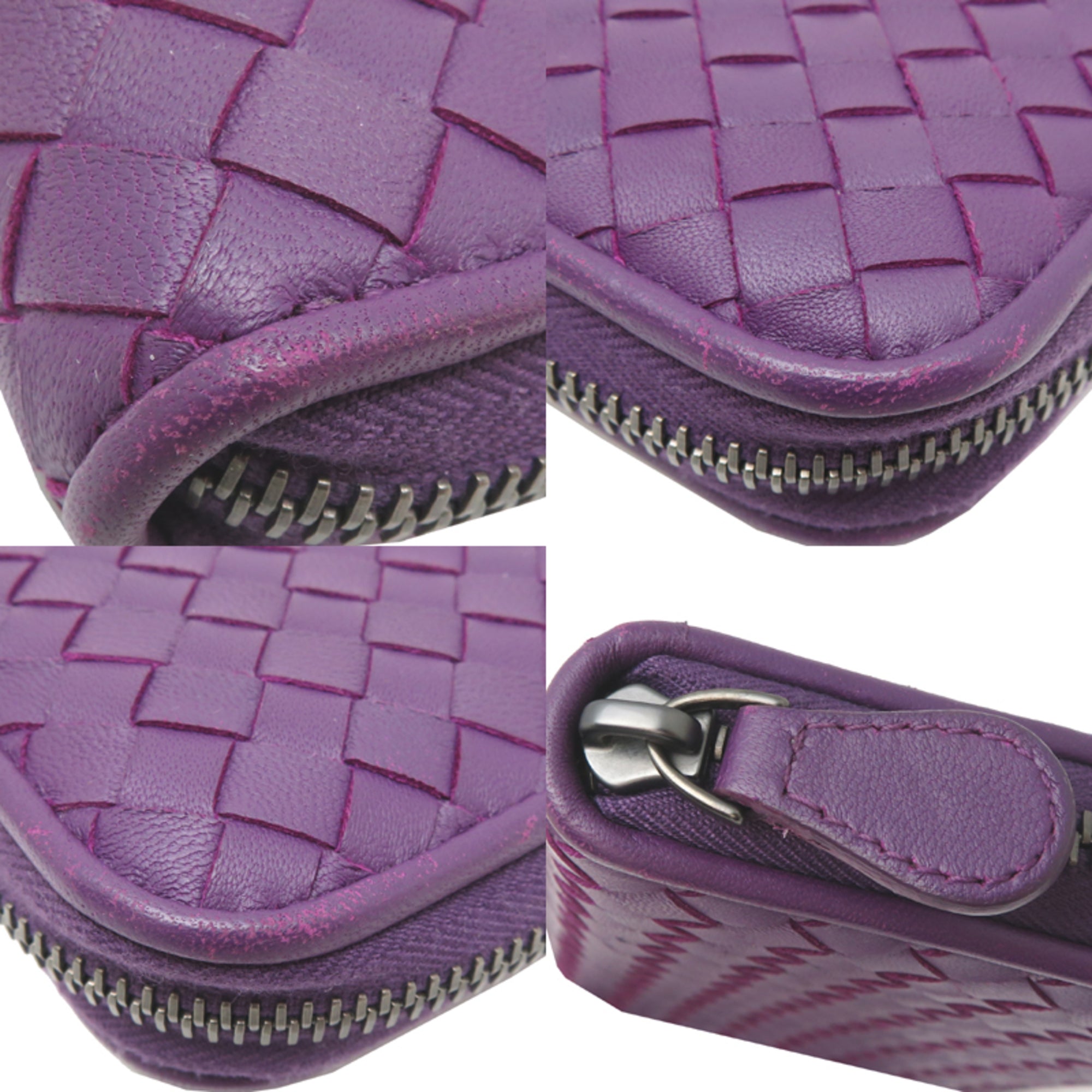 Bottega Veneta Purple Intrecciato Long Wallet (Bi-Fold) (Pre-Owned)