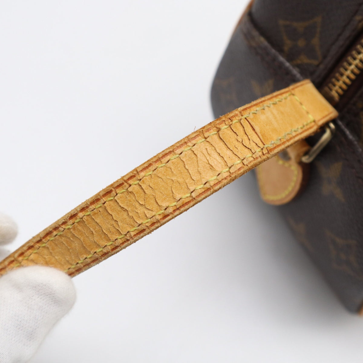 Louis Vuitton Brown Coated Canvas Leather Shoulder Bag (Pre-Owned)