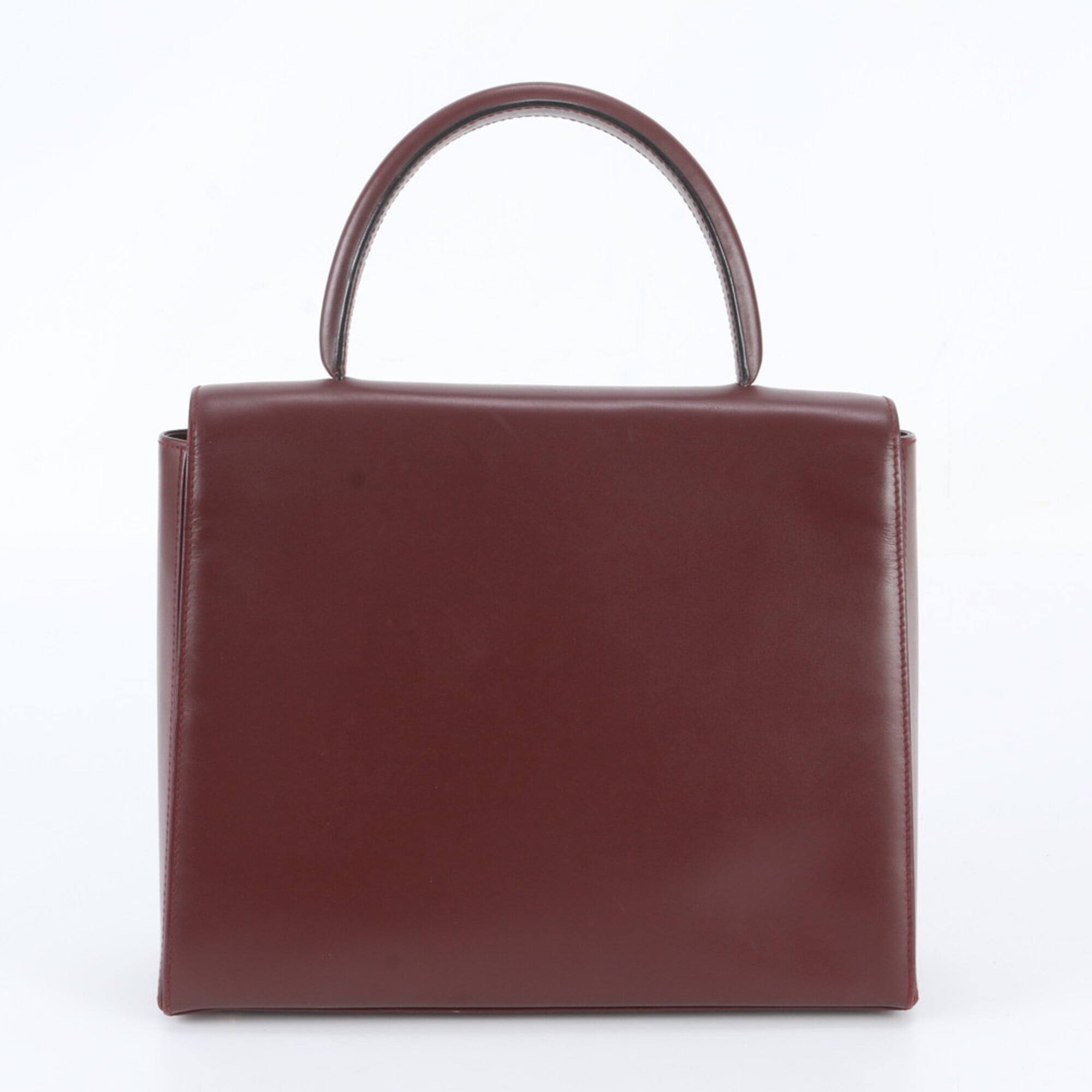 Cartier Wine Red Leather Handbag (Pre-Owned)