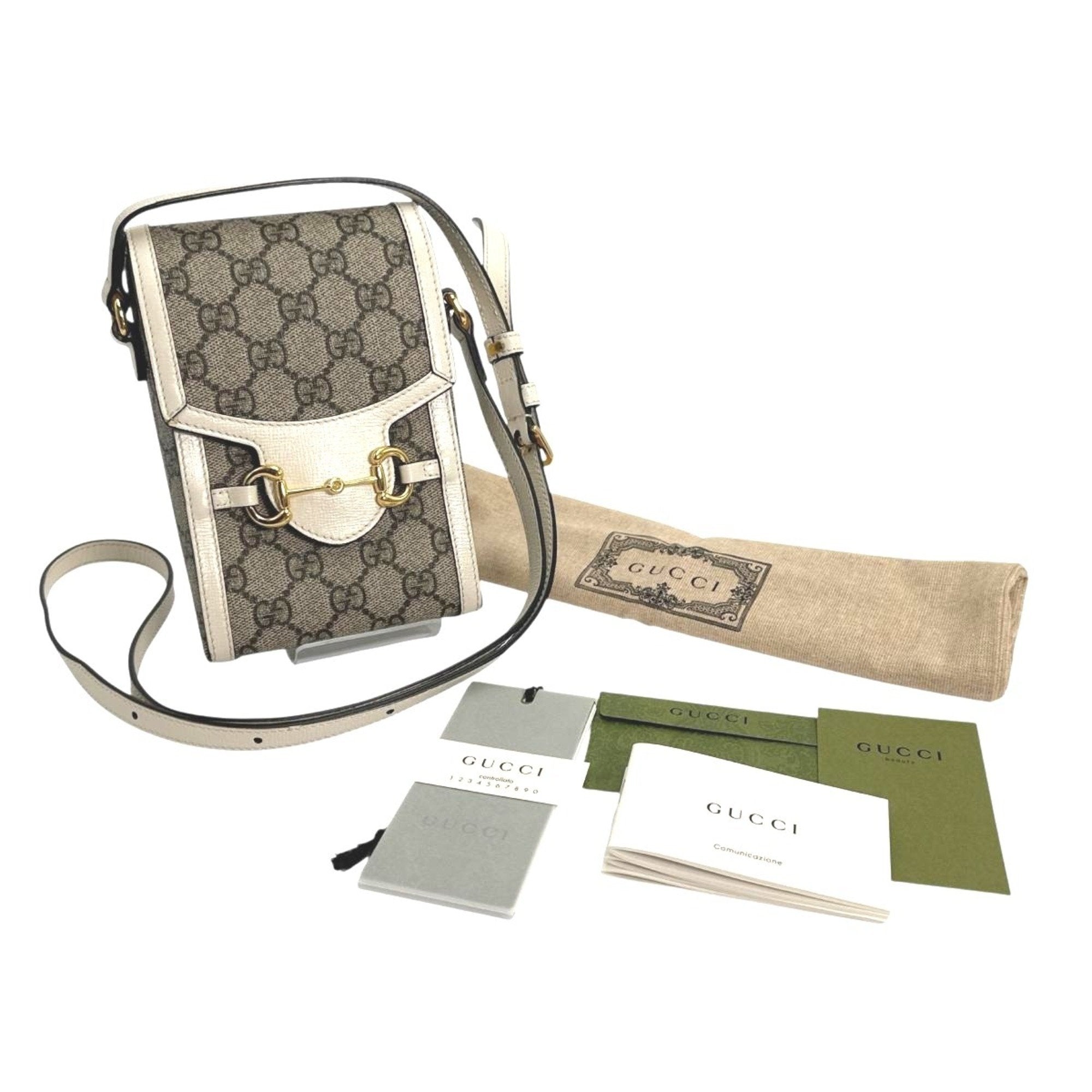 Gucci Beige Gg Canvas Shoulder Bag (Pre-Owned)