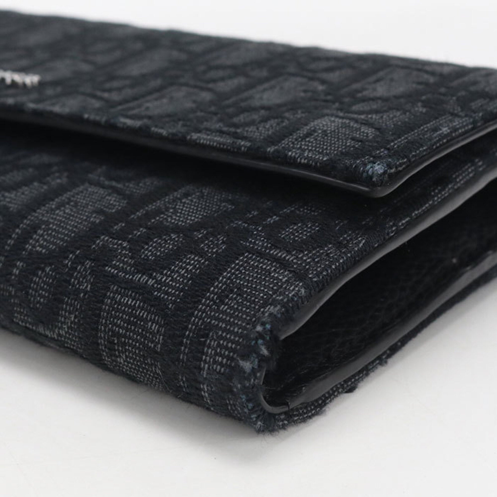 Christian Dior Black Jacquard Long Wallet (Bi-Fold) (Pre-Owned)