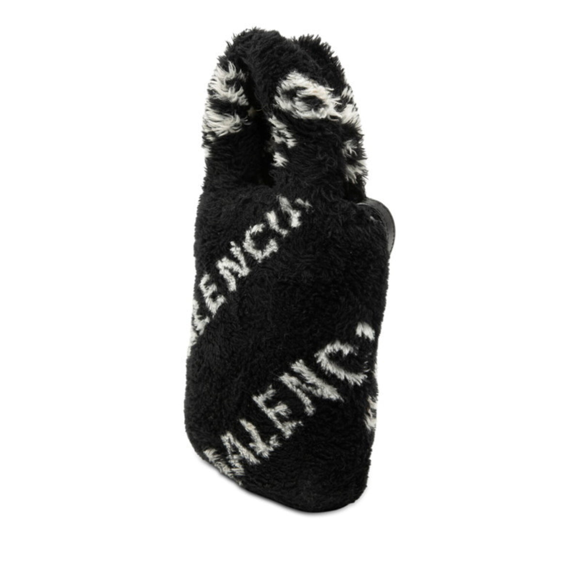 Balenciaga Black Faux Fur Leather Handbag Shoulder Bag (Pre-Owned)