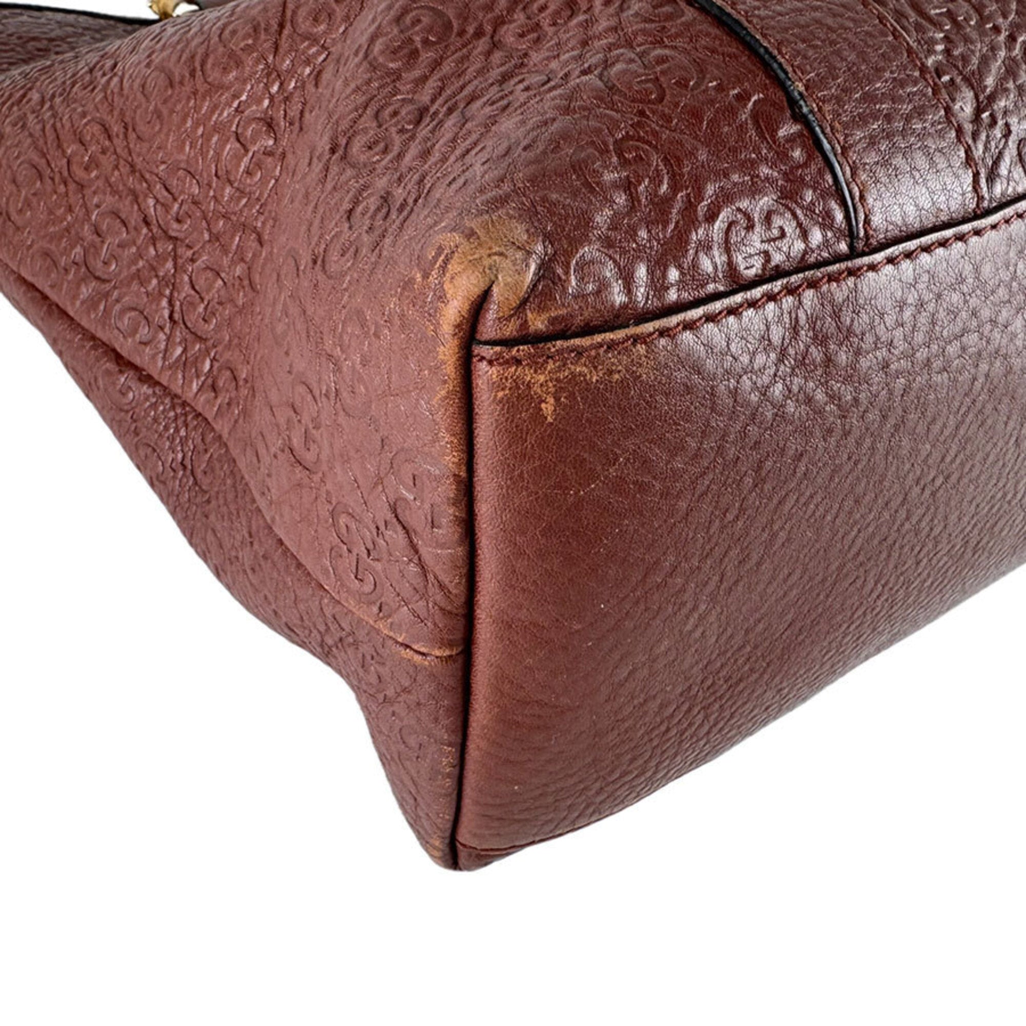 Gucci Brown Leather Tote Bag (Pre-Owned)