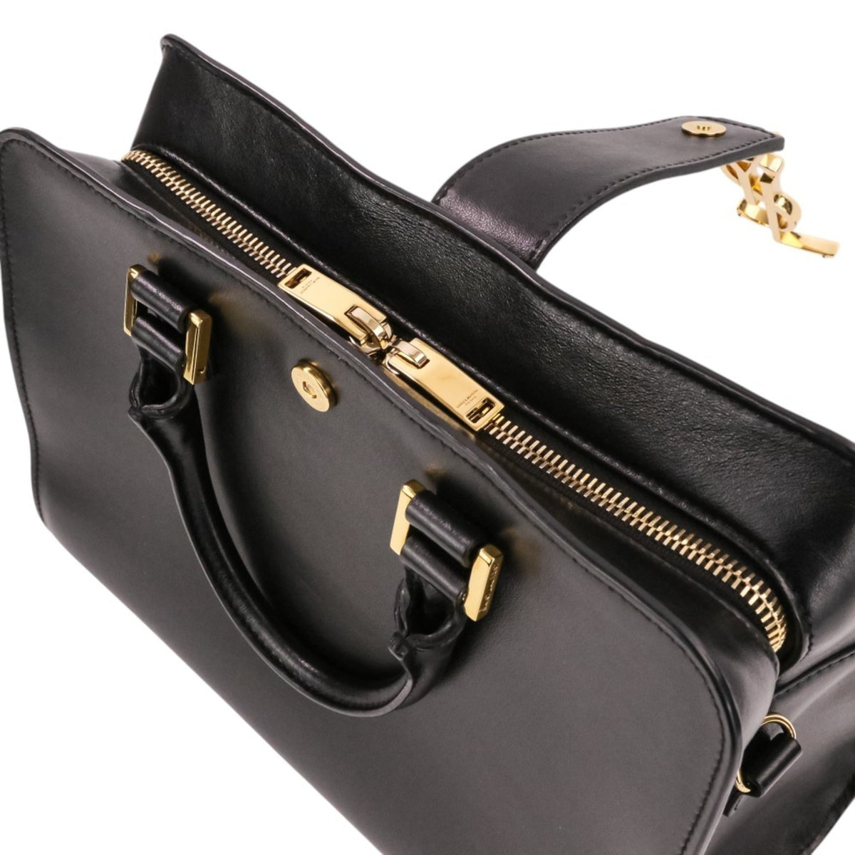 Yves Saint Laurent Black Leather Handbag Shoulder Bag (Pre-Owned)