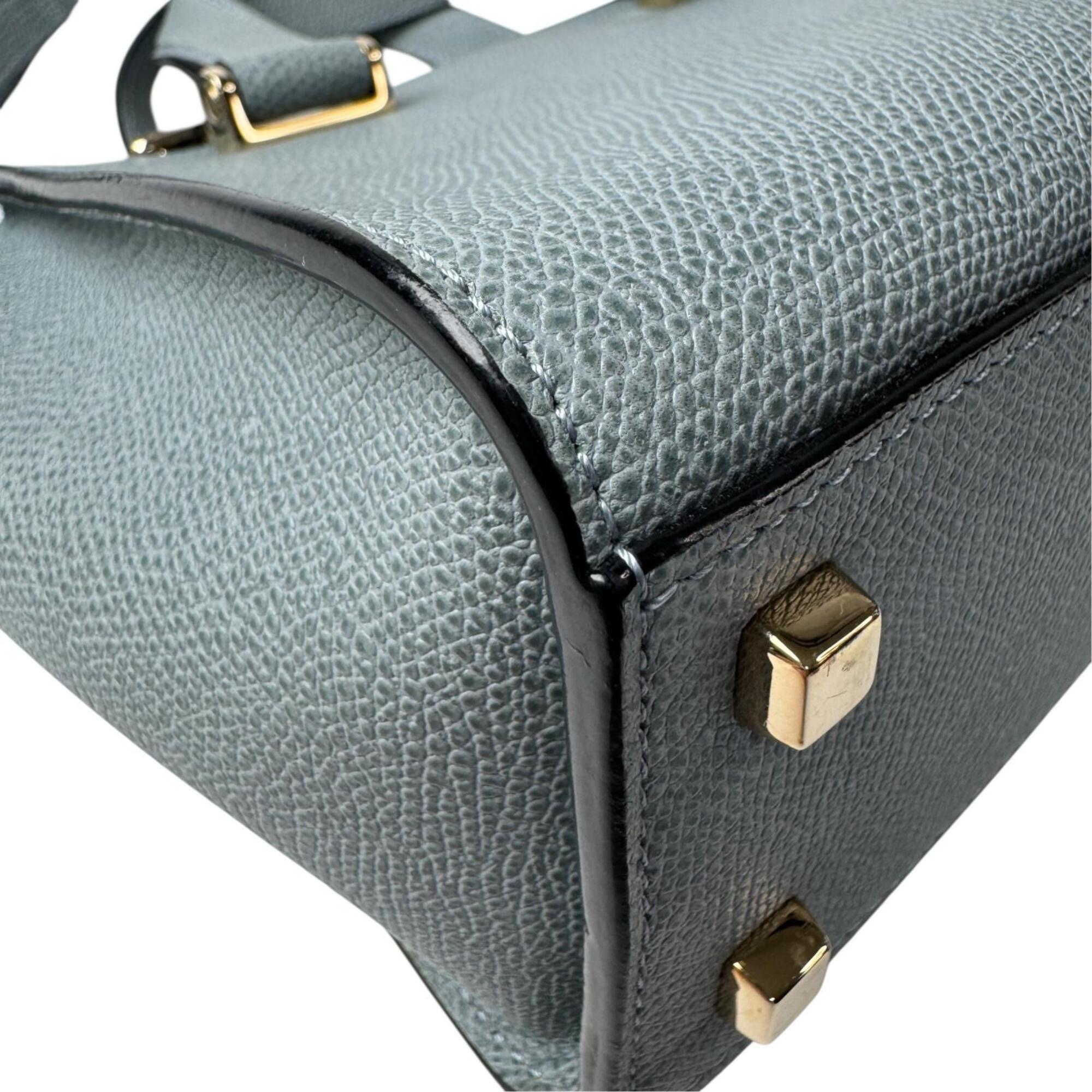 Valextra Beige Black Gray Leather Shoulder Bag Tote Bag (Pre-Owned)