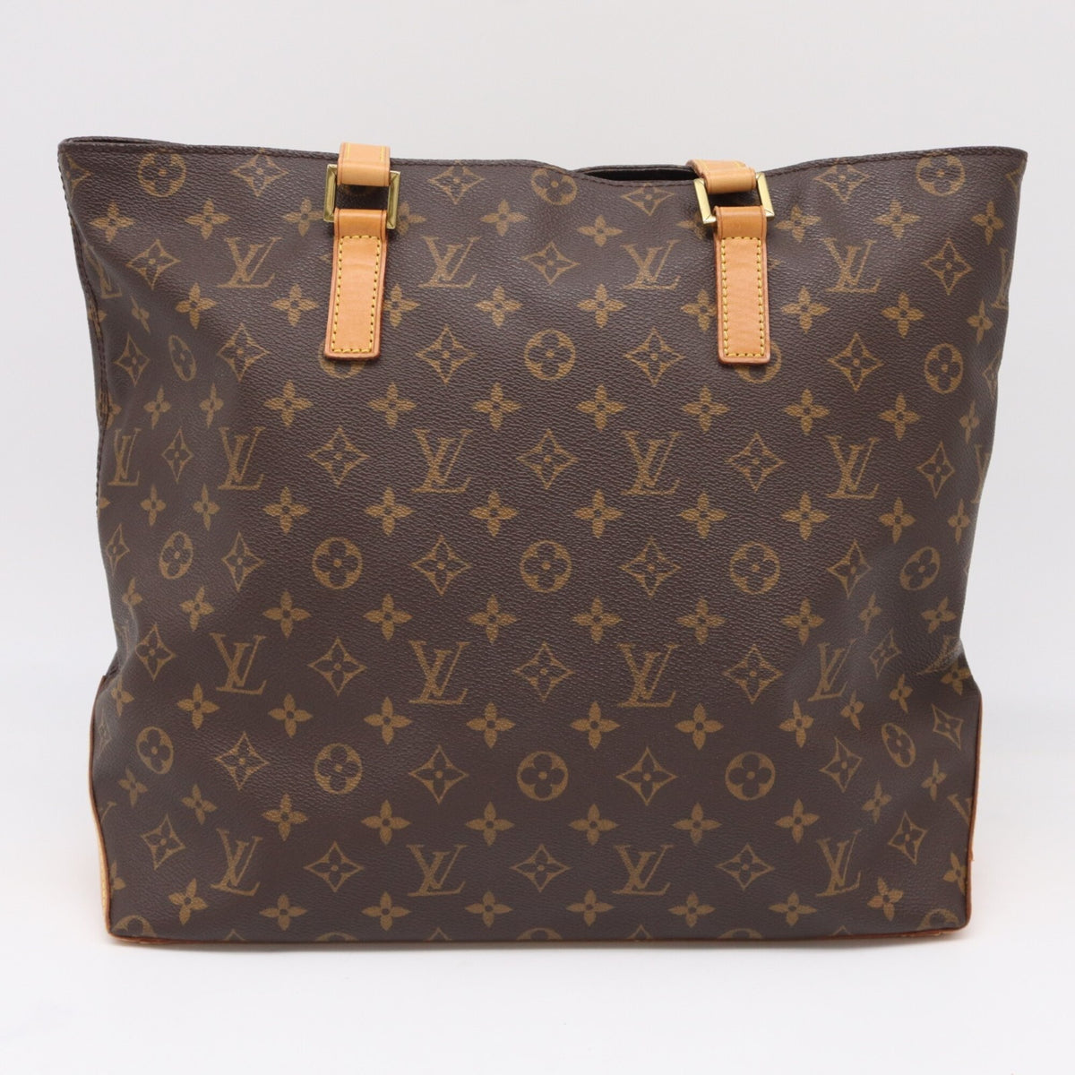 Louis Vuitton Beige Brown Coated Canvas Leather Handbag (Pre-Owned)
